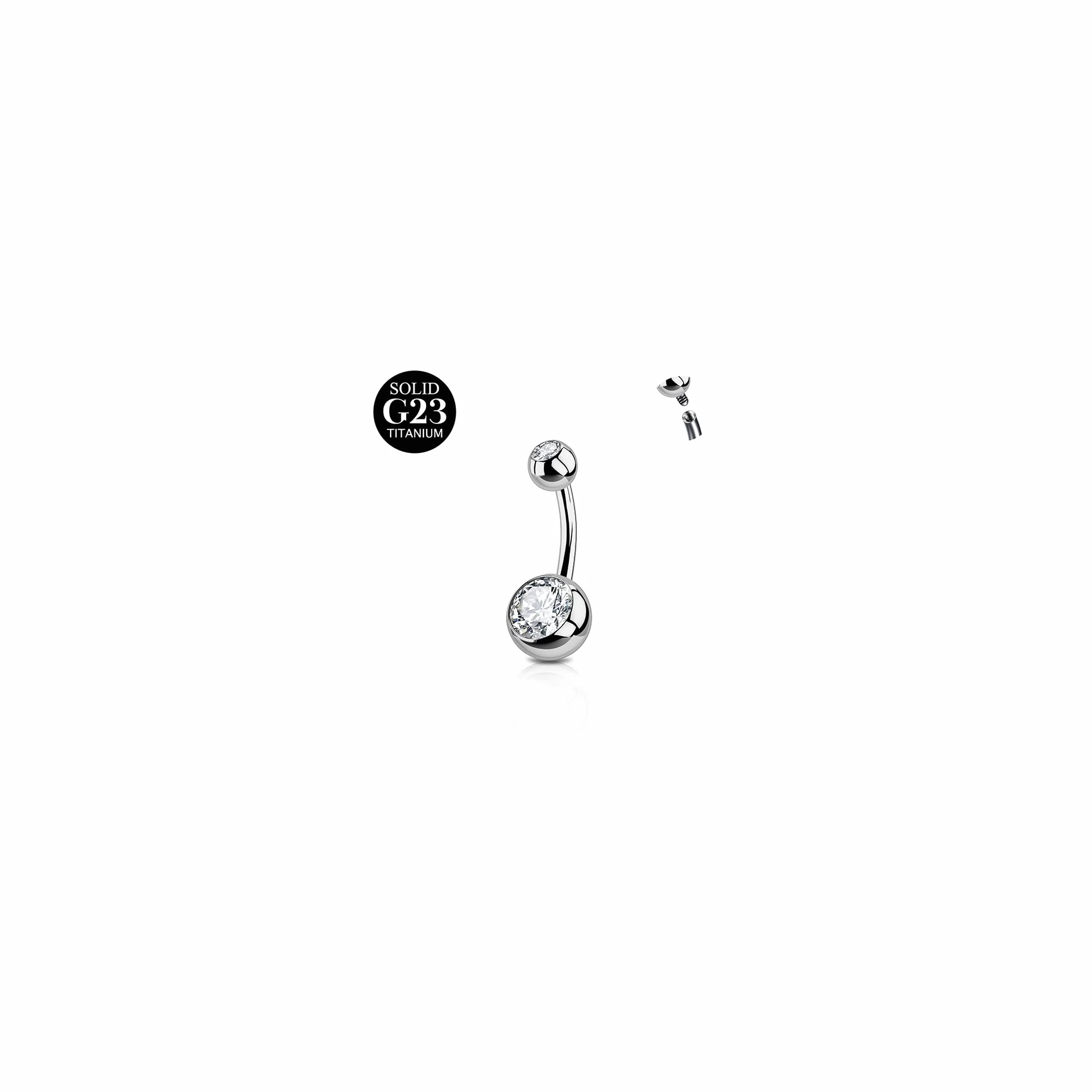 AceFun Piercing ombligo Titanio oro plata 6mm-14mm Acero quirurgico 14G Barbell G23