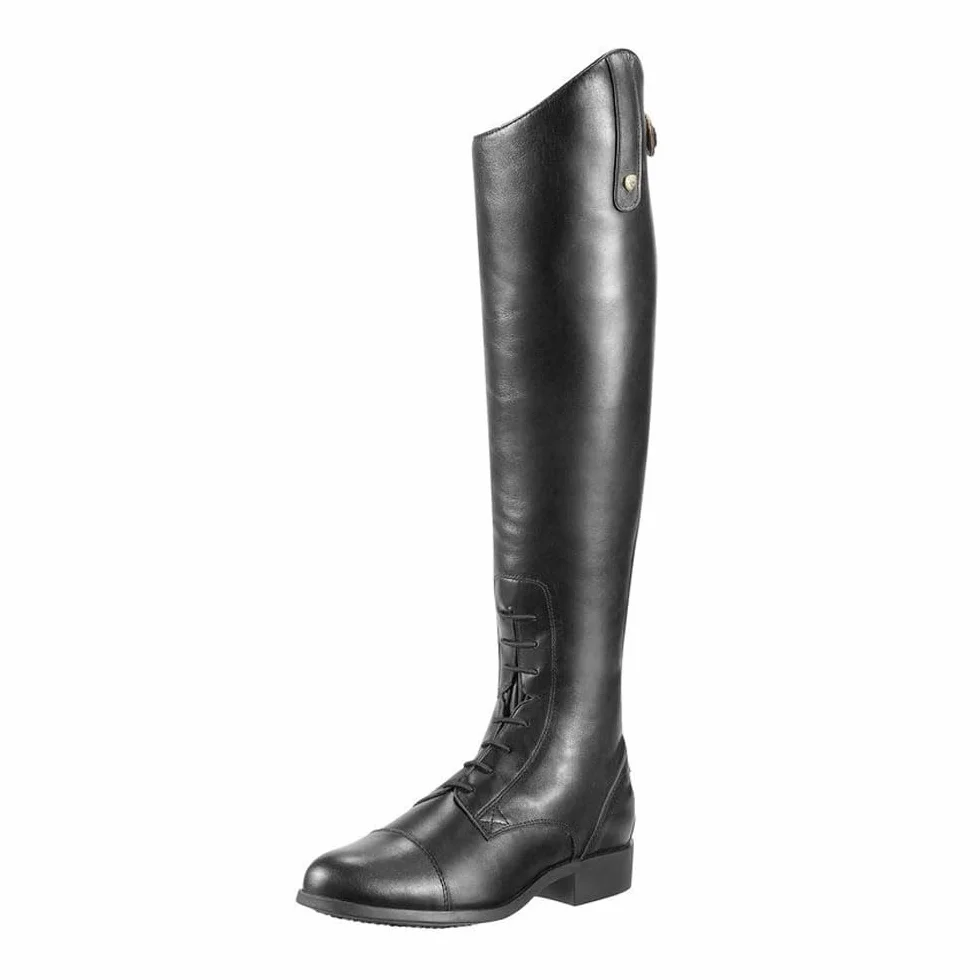 Botas ecuestres retro de piel sintética para mujer, con cremallera trasera, para exteriores, tamaño grande, con cordones, para carreras de caballos