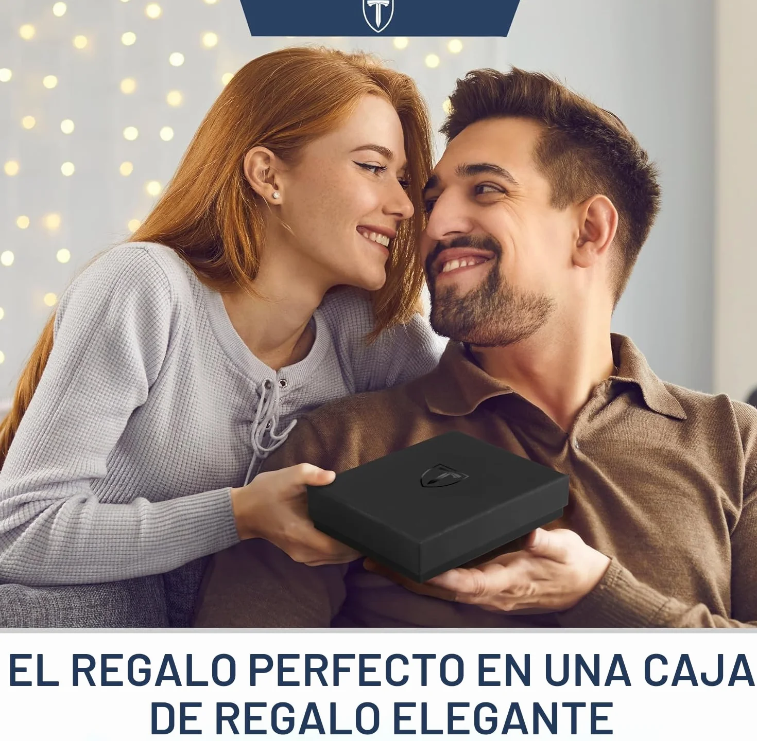 TEEHON Cartera Hombre Cuero Tarjetero Bloqueo RFID Pequeño Crédito Billetes Monedas Caja Regalo