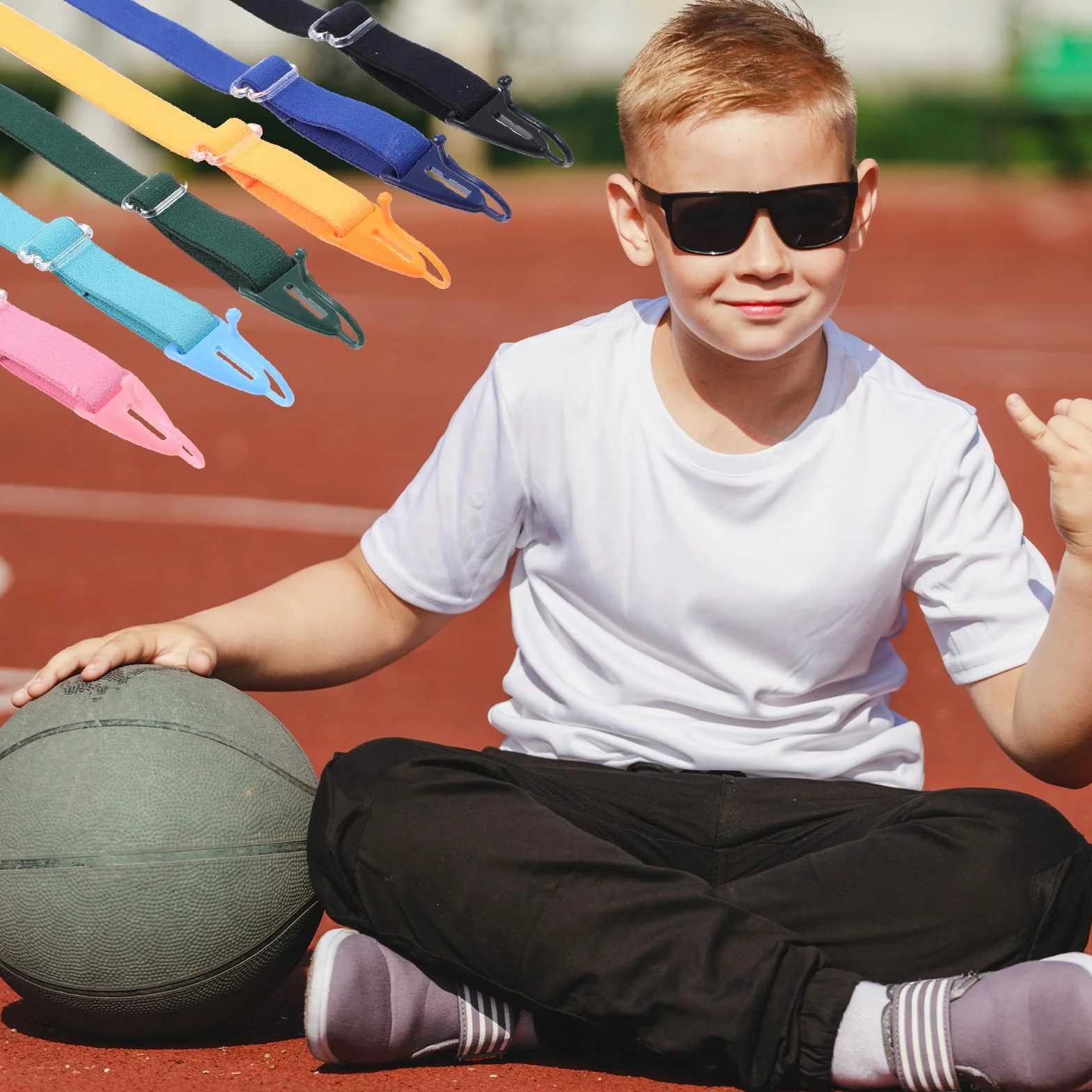 JIEYAO 6 Correas Ajustables para Gafas de Niños, Banda Elástica Retenedores Seguridad Deportiva