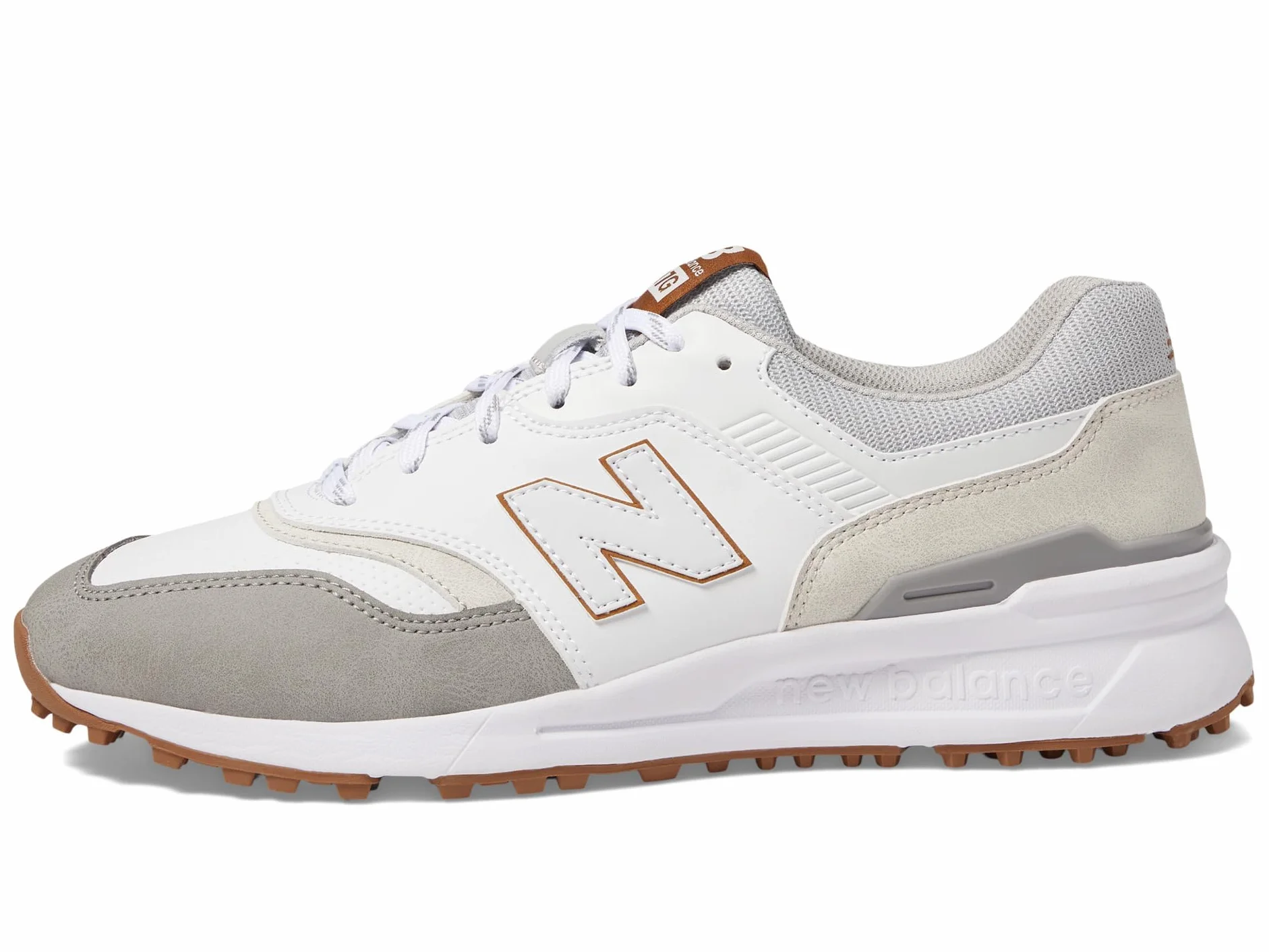 New Balance Zapato de Golf 997 SL Hombre, Blanco/Gris, 44 EU
