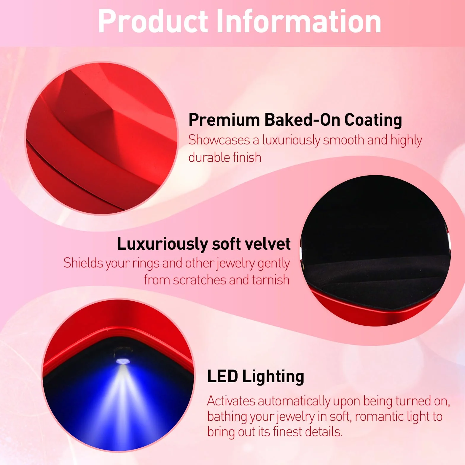 Caja de anillo con luz LED en forma de corazón para propuesta de boda San Valentín