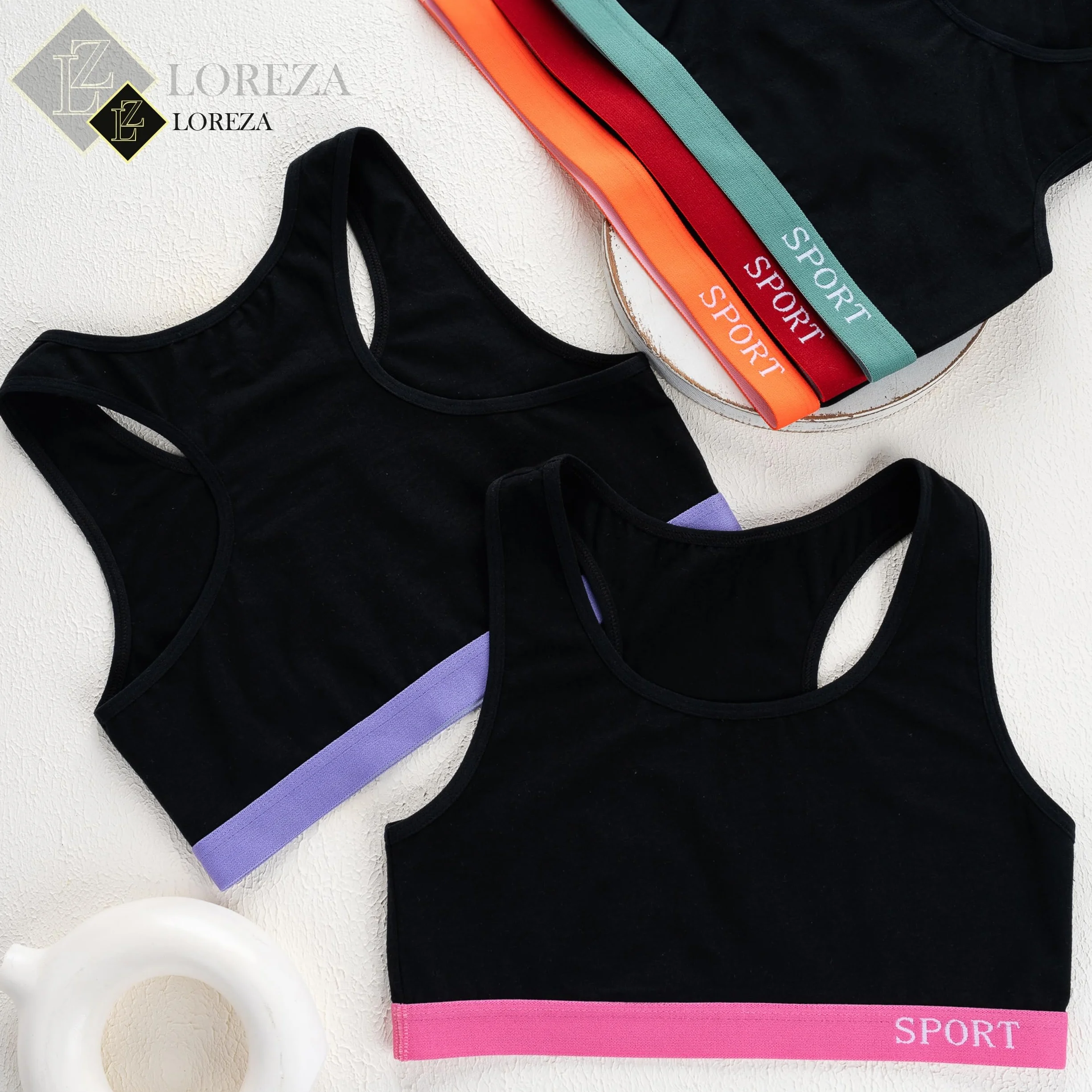 LOREZA Sujetador Bustier para Niñas Ropa Interior Camiseta de Tirantes Algodón 8 a 15 años