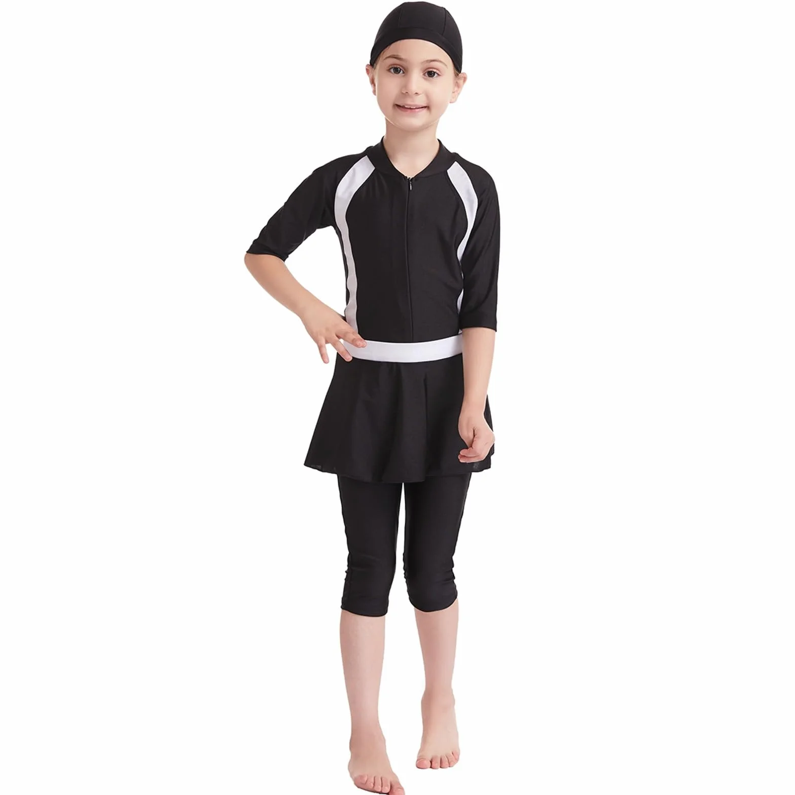 Burkini Niña Traje de Baño Islámico Cuerpo Completo Manga Larga