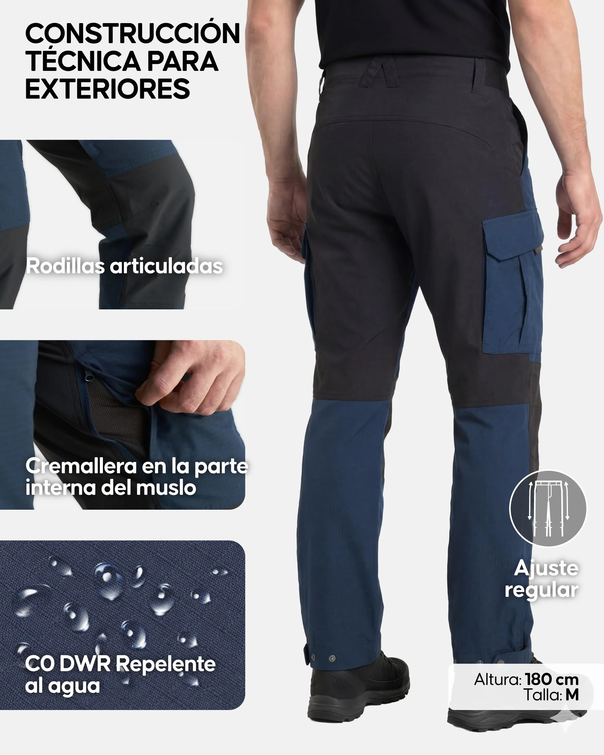 DANISH ENDURANCE Pantalones Trekking Hombre Impermeables Termicos Senderismo Esquí Snowboard Ajuste Regular