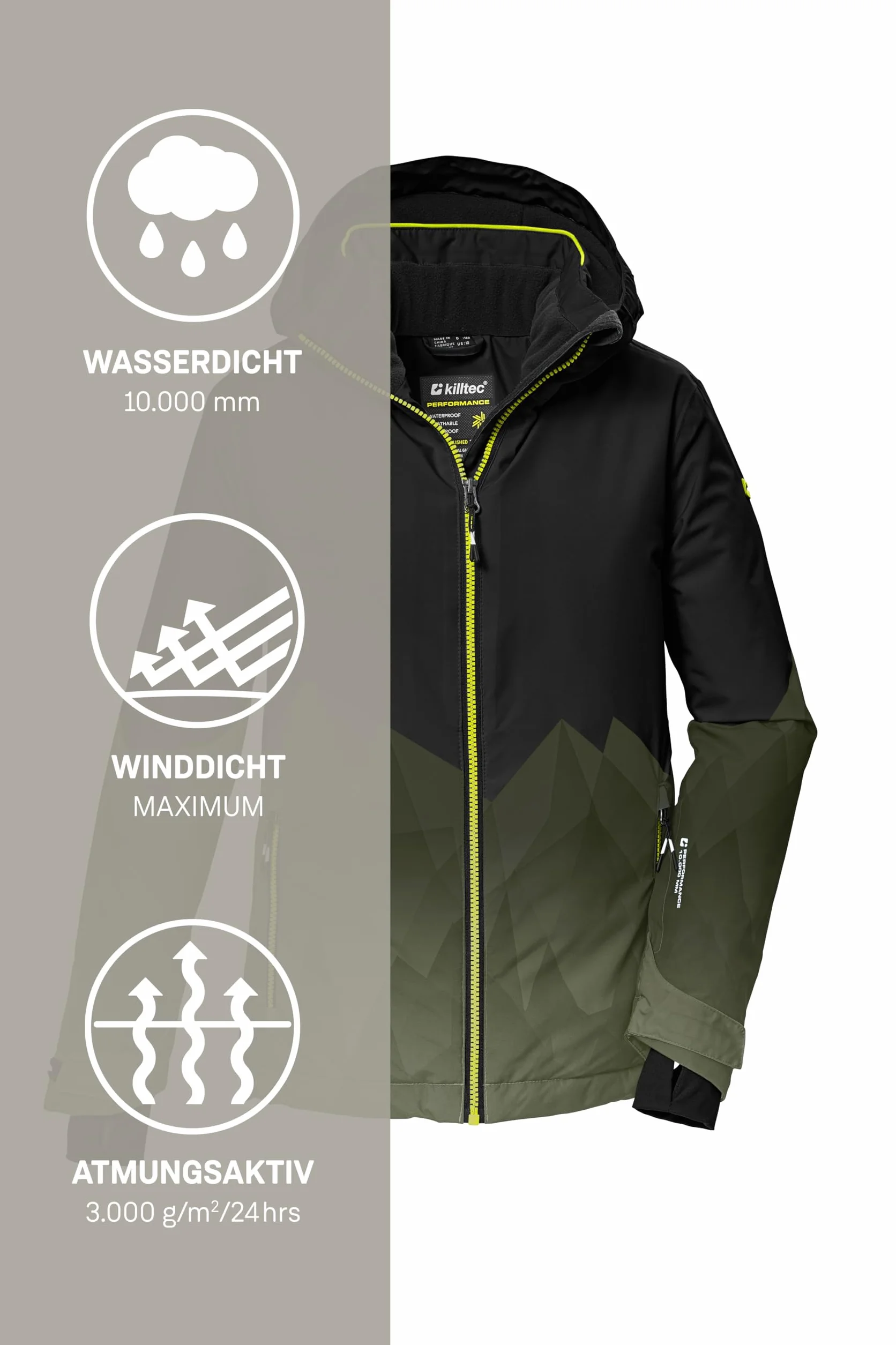 Killtec Ksw 383 Bys Ski Jckt Chaqueta de esquí funcional con capucha y paranieves Niños