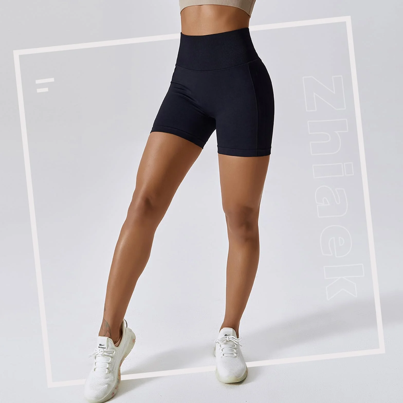 Pantalones Cortos Mujer Elásticas Leggins Push Up Cintura Alta para Gym Fitness