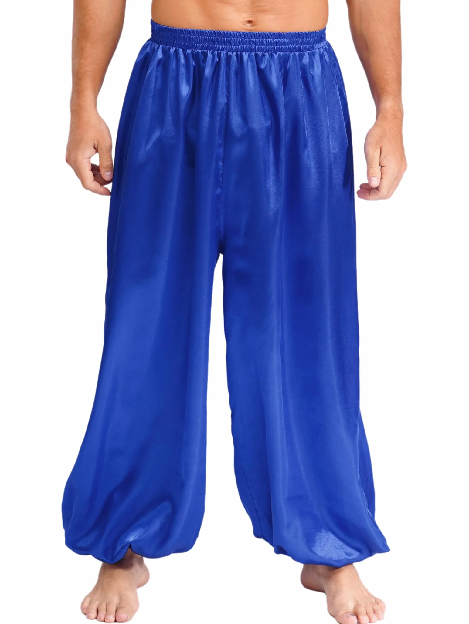Pantalones De Harén Para Hombres Disfraz De Príncipe Árabe Satén Holgados