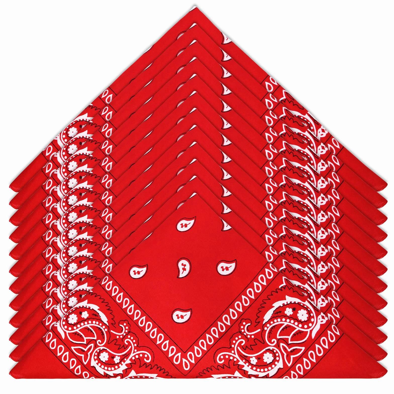 Foulard Carré para Hombre y Mujer, Pack de 12 Bandanas Paisley Estilo Cowboy