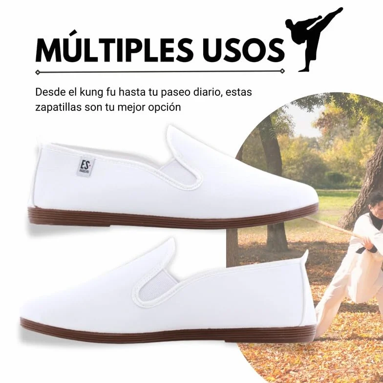 Zapatillas de lona Kung-Fu Escoolers E55 35 Blanco
