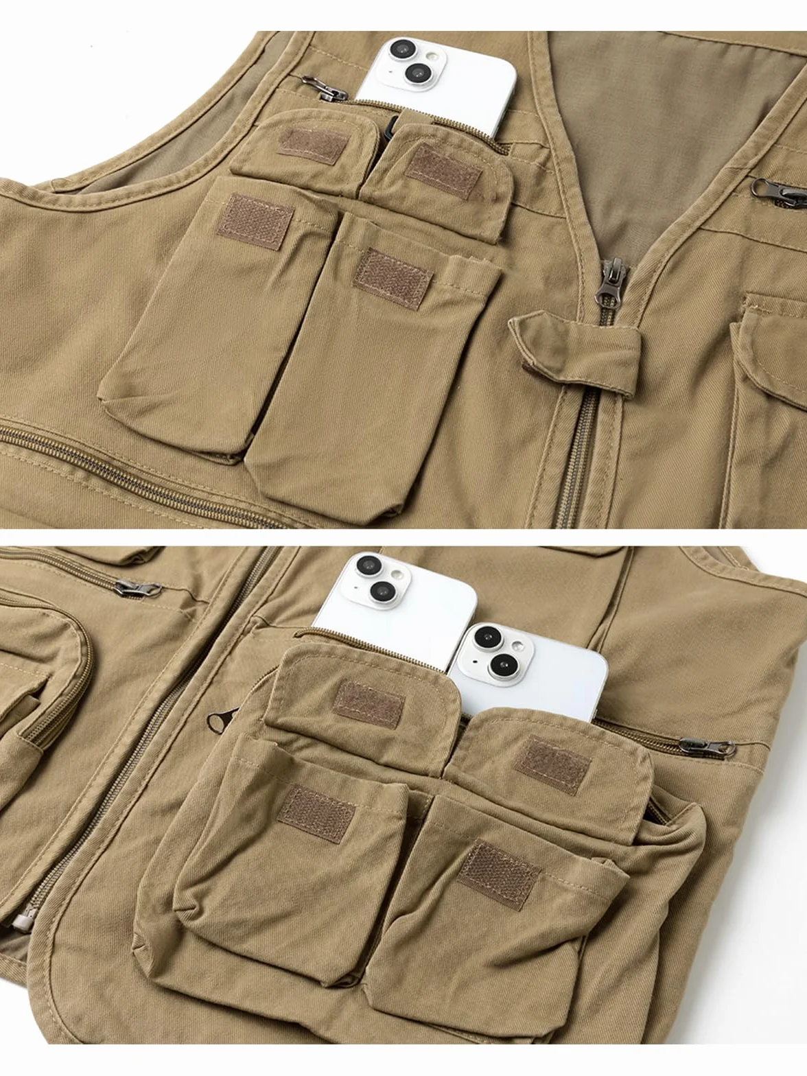 Chaleco da Pesca para Hombre Multibolsillos Chaleco de Caza Fotografo Chalecos Safari Trabajo
