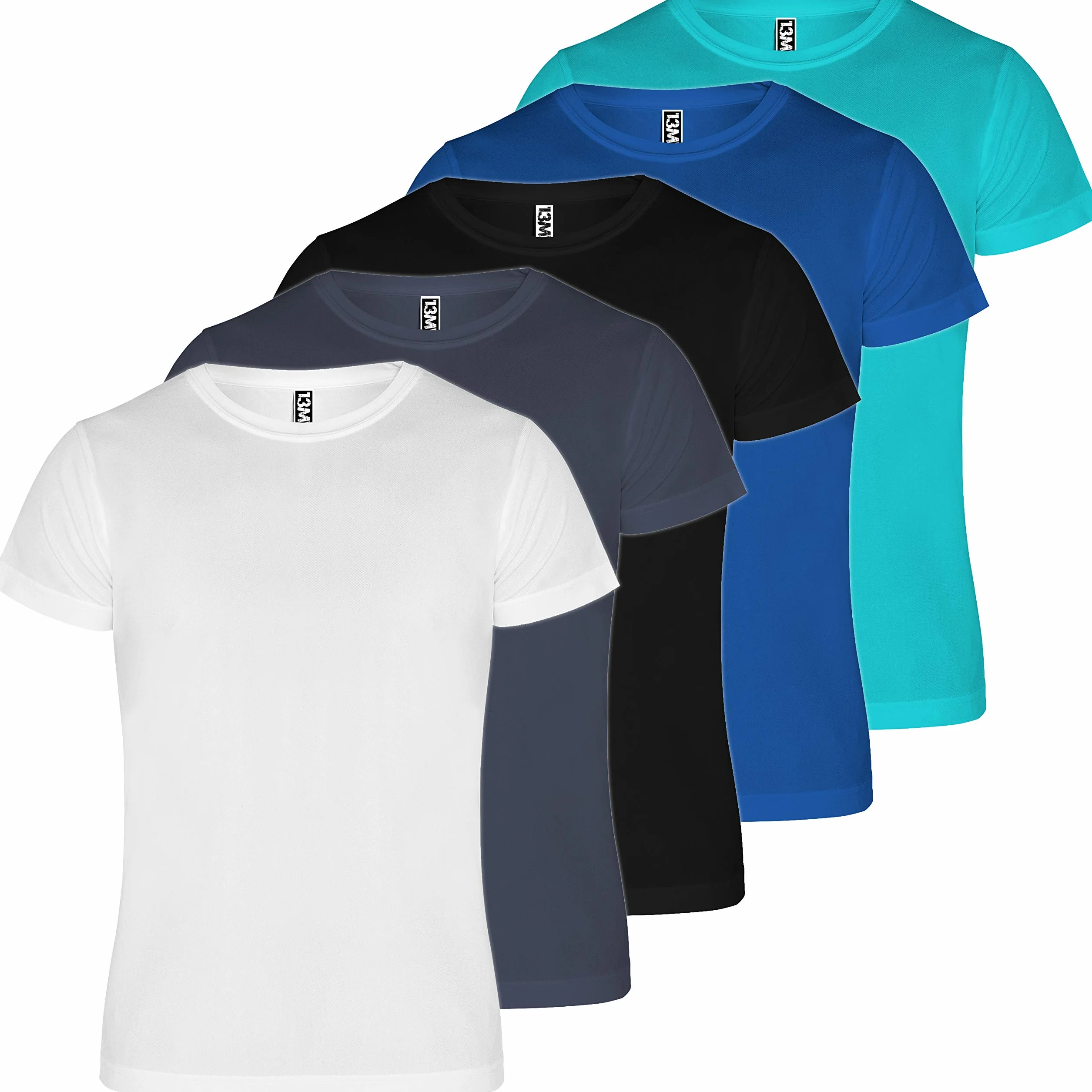 Camiseta técnica Hombre Pack 5 Transpirable Running Fitness Fútbol Padel