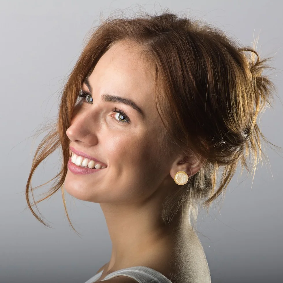 Pendientes de Clip Orejas No Perforadas Elegantes Clásicos Pequeños Redondos Joyería Mujer