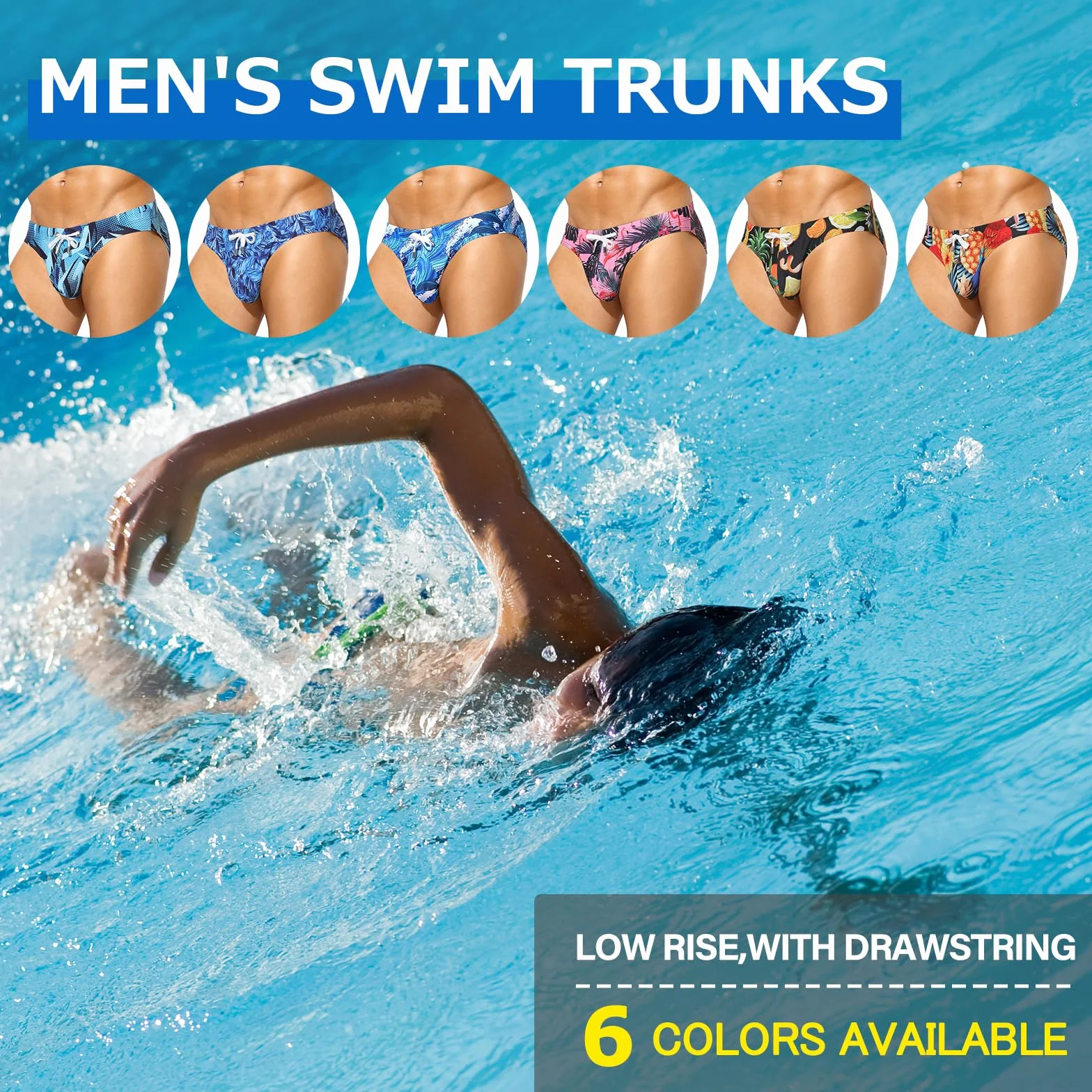 Casey Kevin Bañador Hombre Slip Natación Estampado Secado Rápido Cortos Playa Piscina