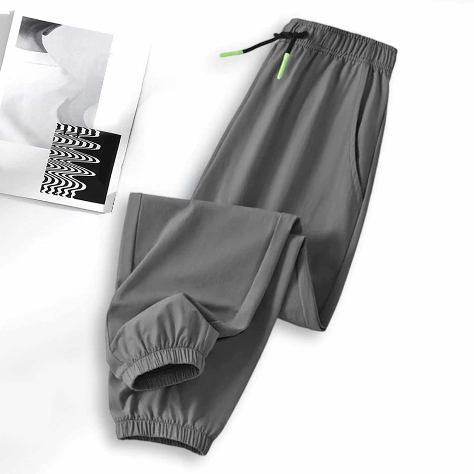 Pantalones Joggers Niños Cintura Elástica Chándal Corte Holgado Pierna Ancha Secado Rápido Transpirable Deporte
