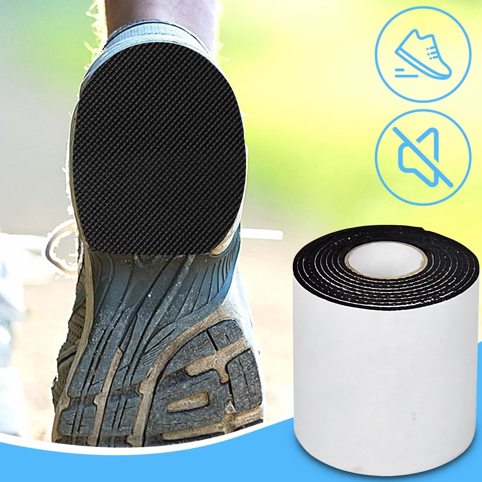 Agarre antideslizante para zapatos de 3.28 pies, almohadillas para talón, calcomanías protectoras inferiores