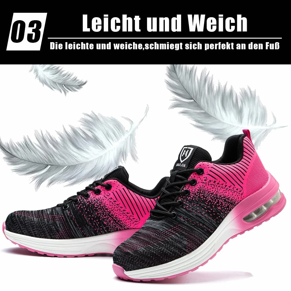 Zapatos de Seguridad Hombre Mujer con Punteras de Acero Transpirable Ligero