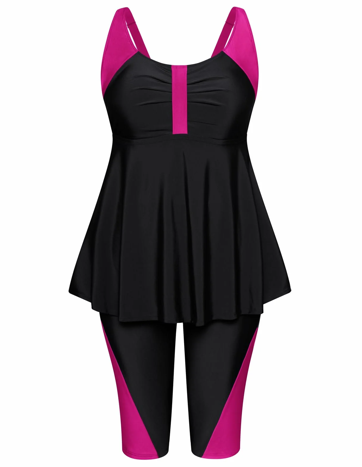 Tankini para mujer de gran tamaño push up cintura alta traje de baño dos piezas con pantalones cortos