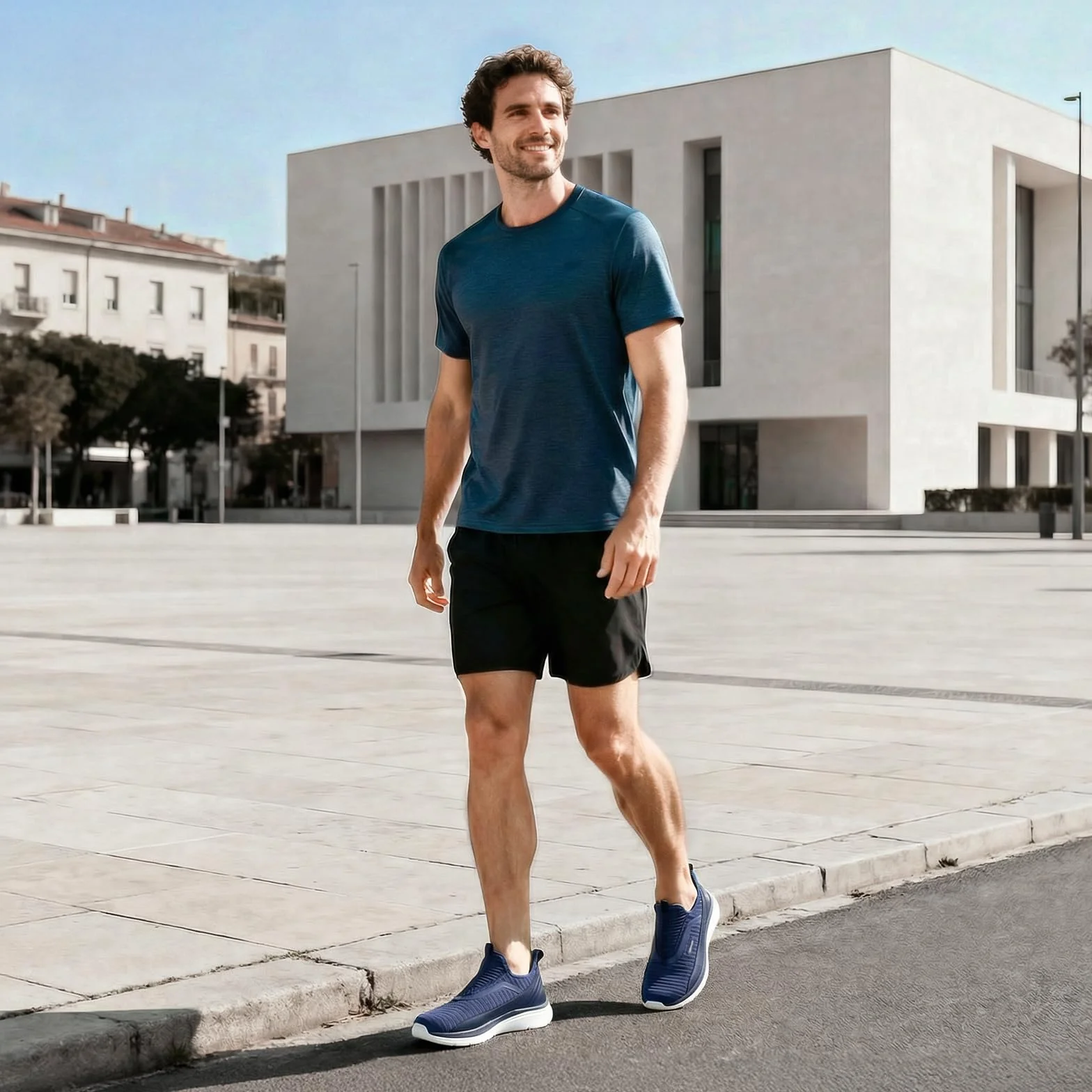 FitVille Zapatillas para Caminar Hombre Sin Cordones Transpirables Slip-on