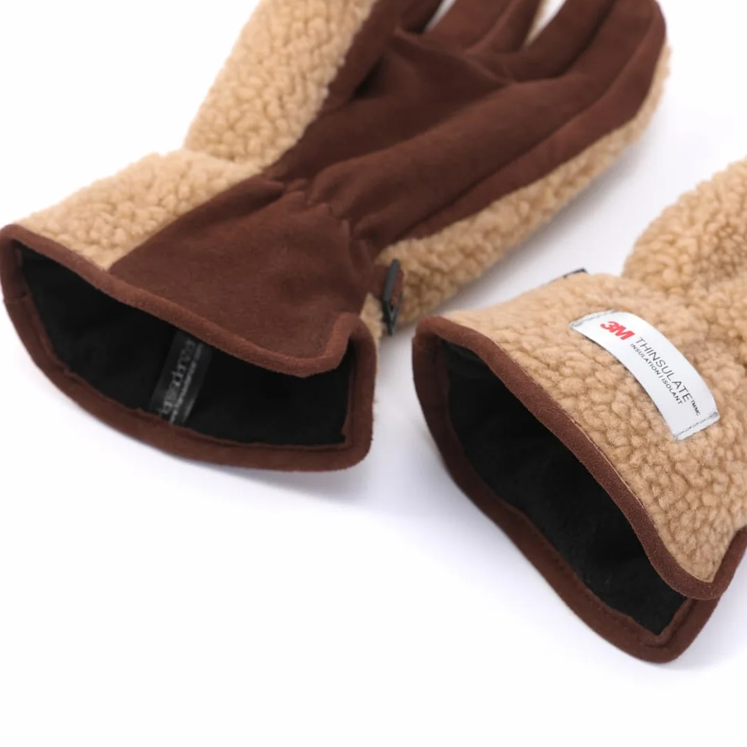 Guantes de invierno de cuero de piel de oveja gamuza para mujeres SL021EU