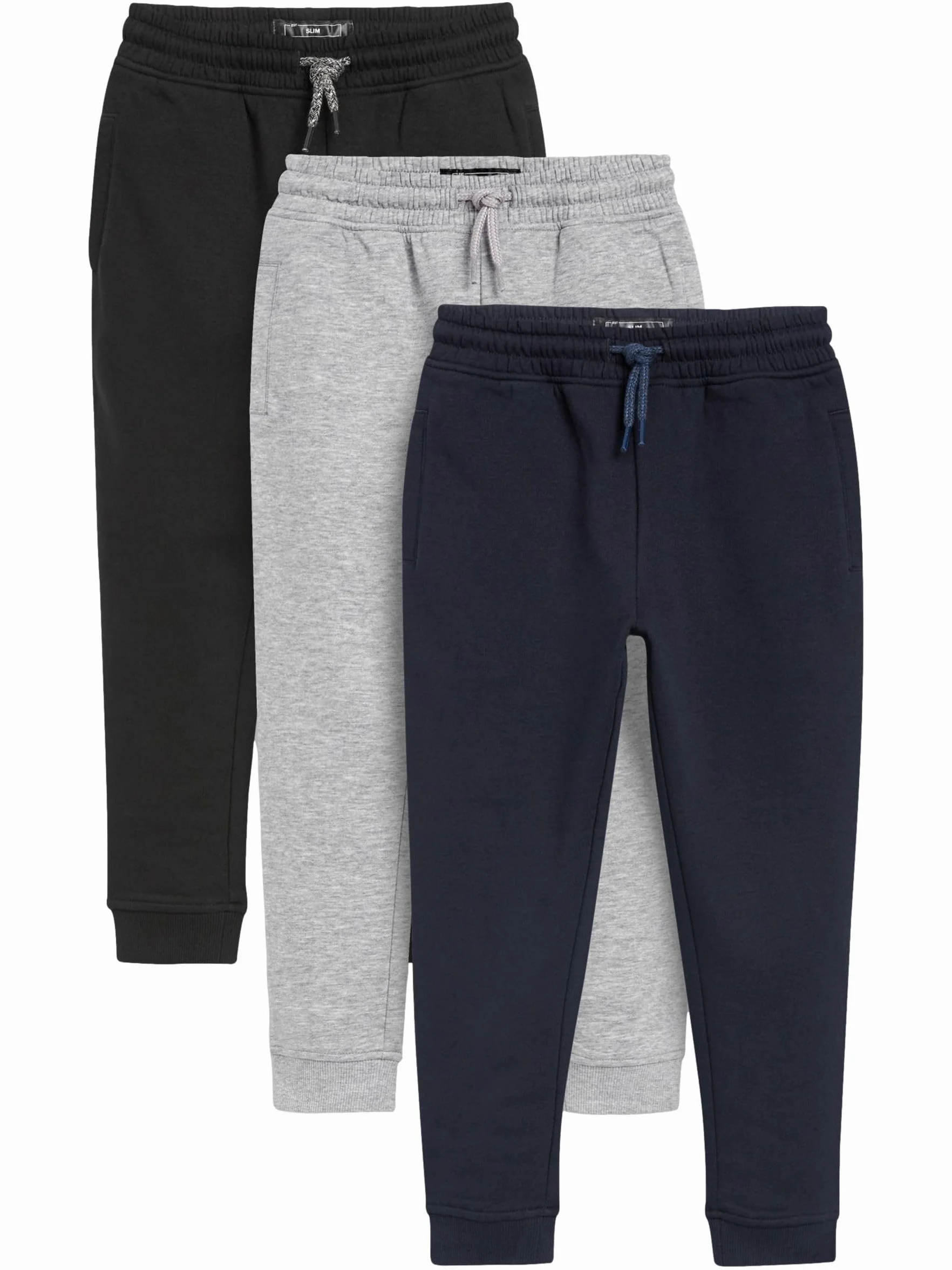 NEXT Niños Pantalones de chándal Corte Slim Pack de 3