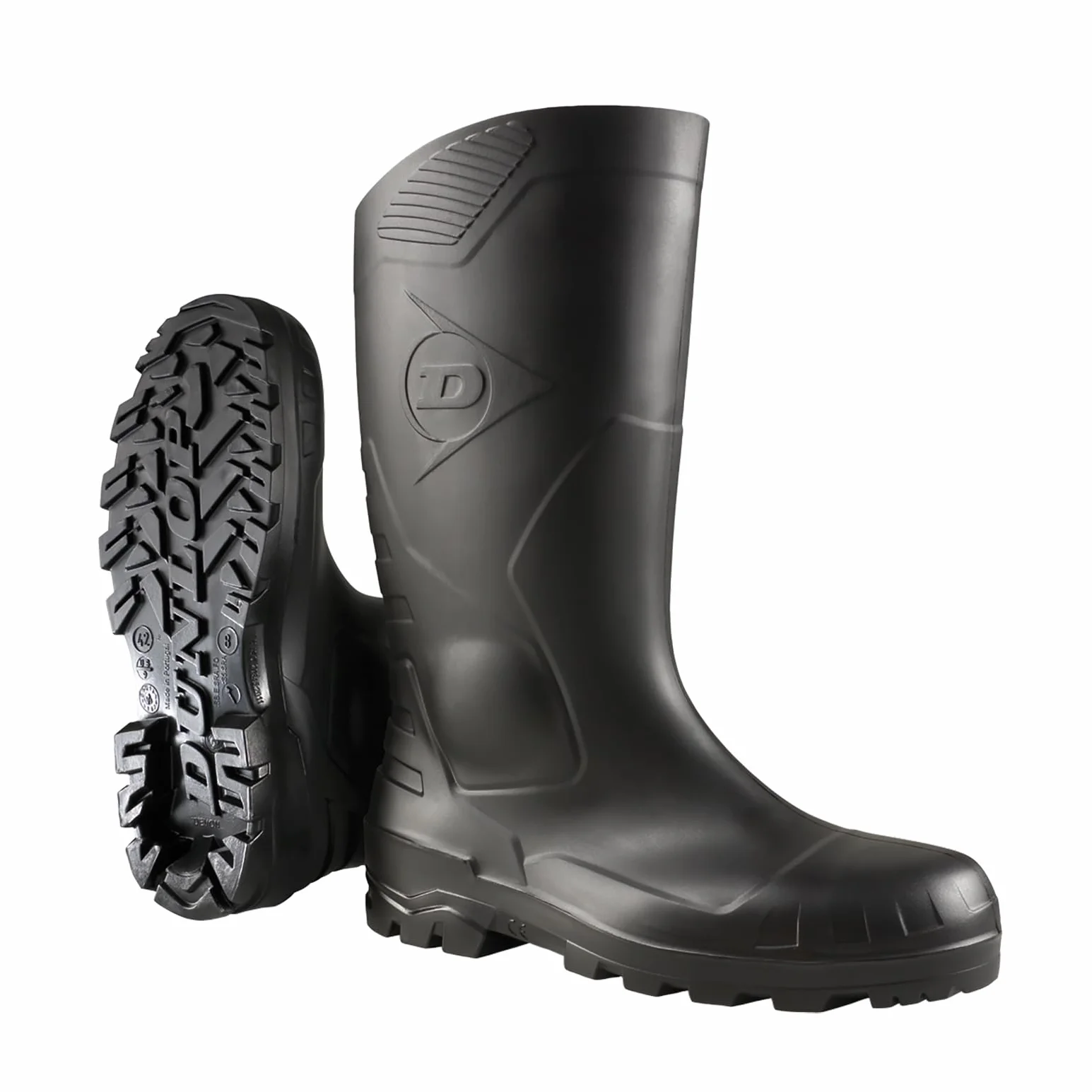 DUNLOP Botas de agua de caucho impermeables PVC Verde/Negro Tallas 35-48