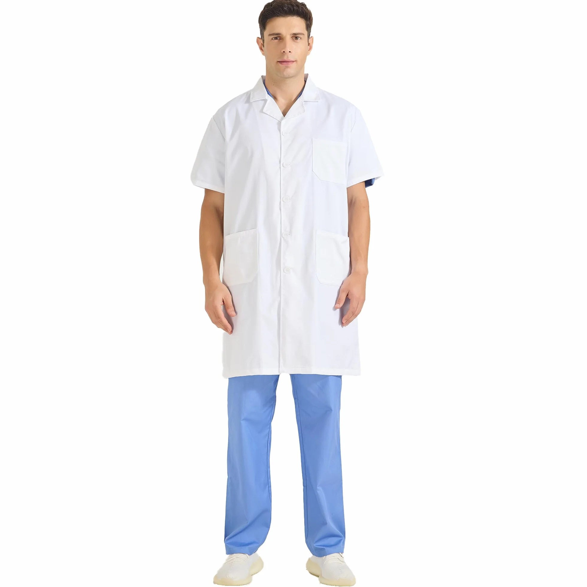 MISEMIYA Bata Laboratorio Unisex Blanca Medico Hombre