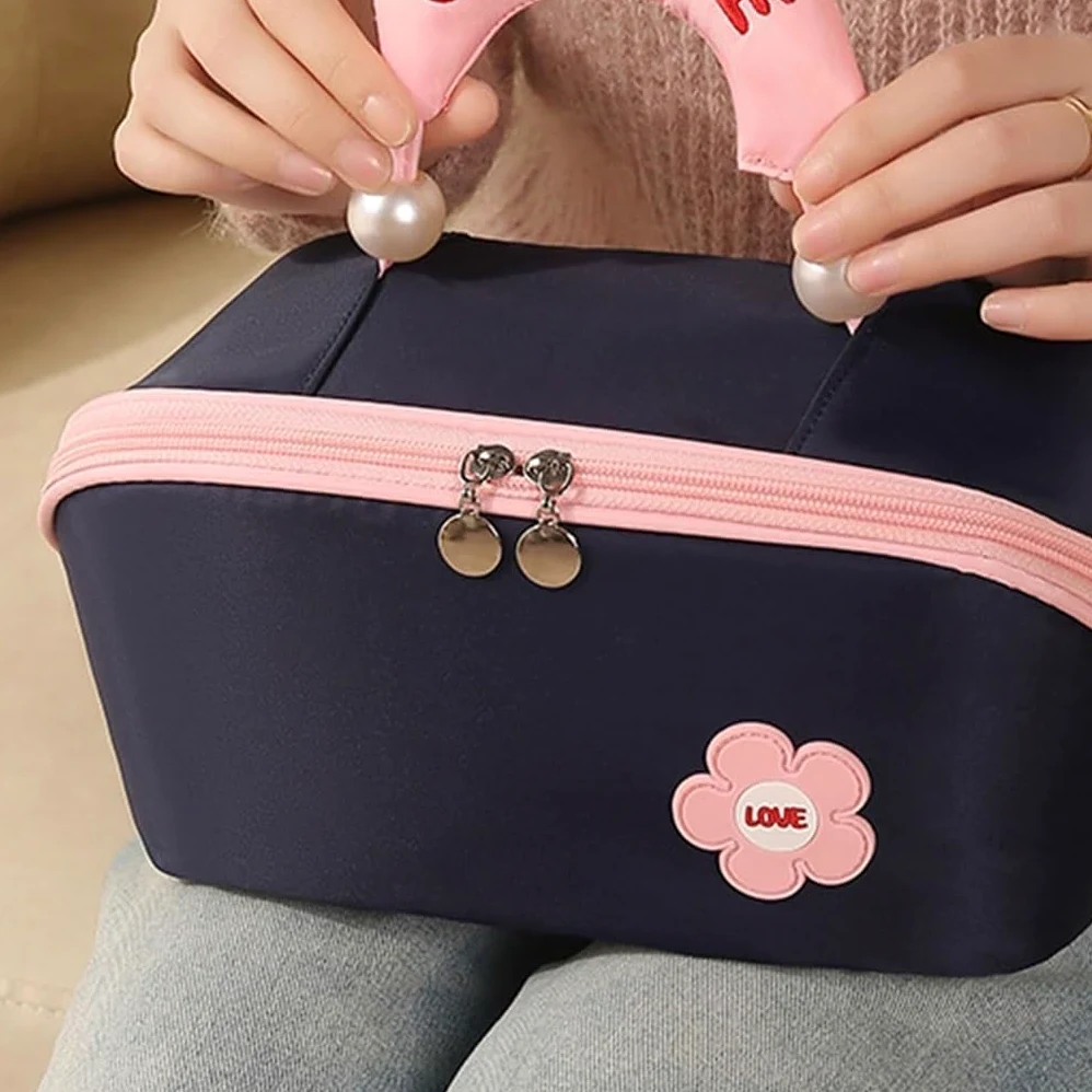 Bolsas de Lavado, Bolso cosmético hermético Multifuncional de la Almohada en Forma de Flor del Bolso del artículo de tocador del Viaje del poliéster(B)