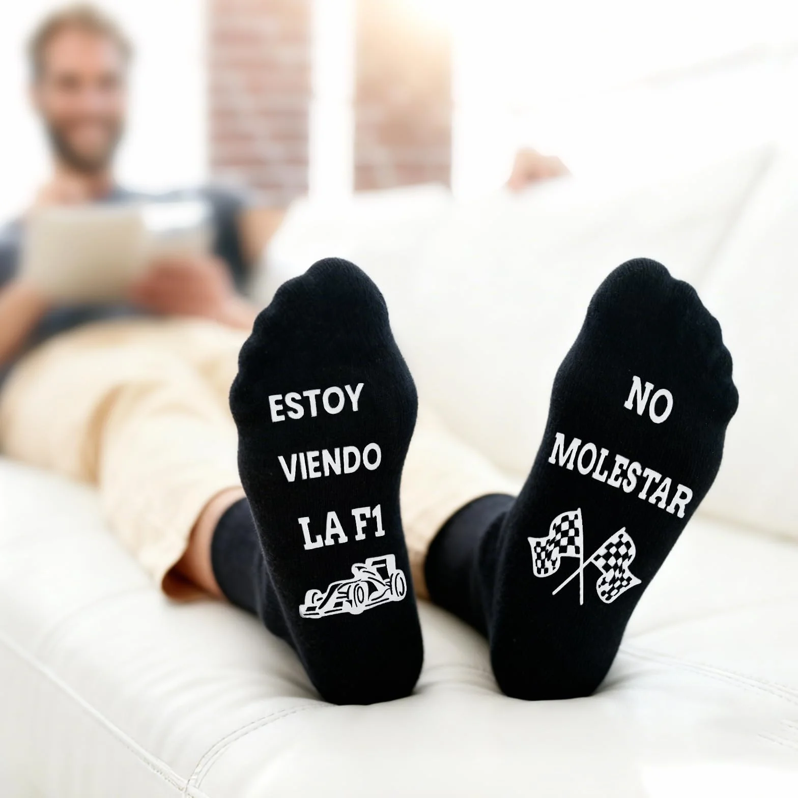 Leikedun Calcetines Divertidos de Fórmula 1 Antideslizantes Regalo Original para Amantes del F1