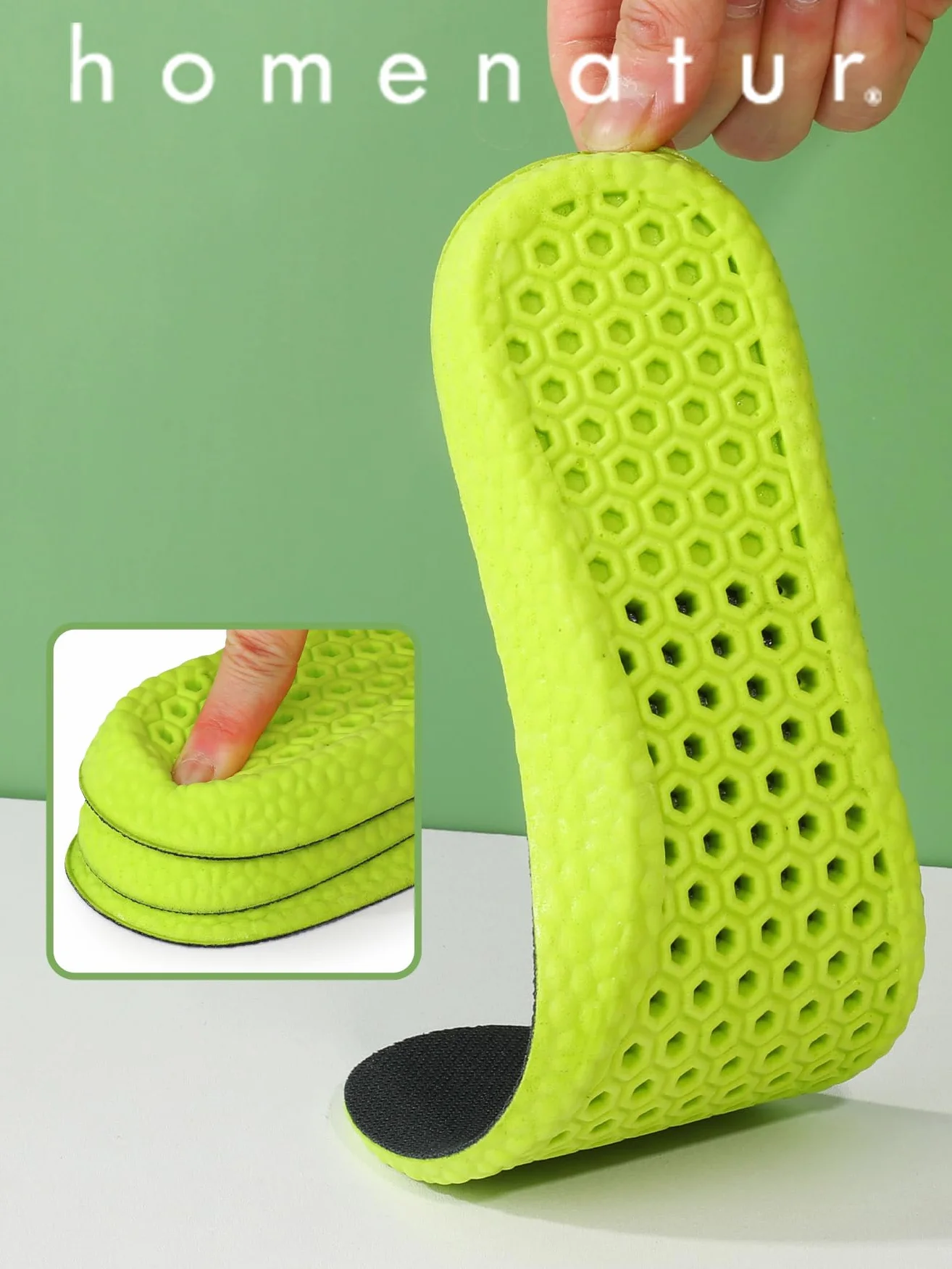 Plantillas Gel Hombre Trabajo Mujer PU Transpirable Cuidado Pies Silicona Memory Foam Taloneras (43-44)