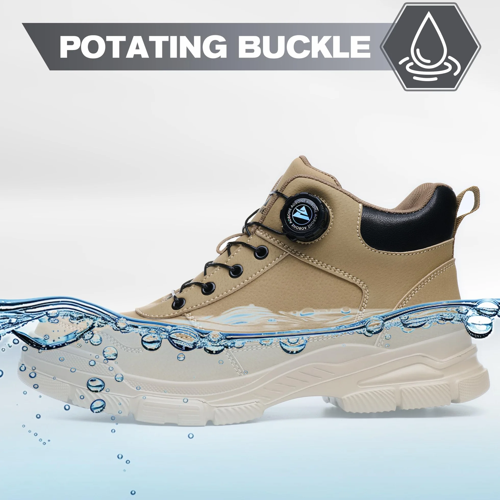 Botas de Seguridad Impermeable Punta de Acero Antideslizantes para Hombre Mujer Trabajo Ligeros