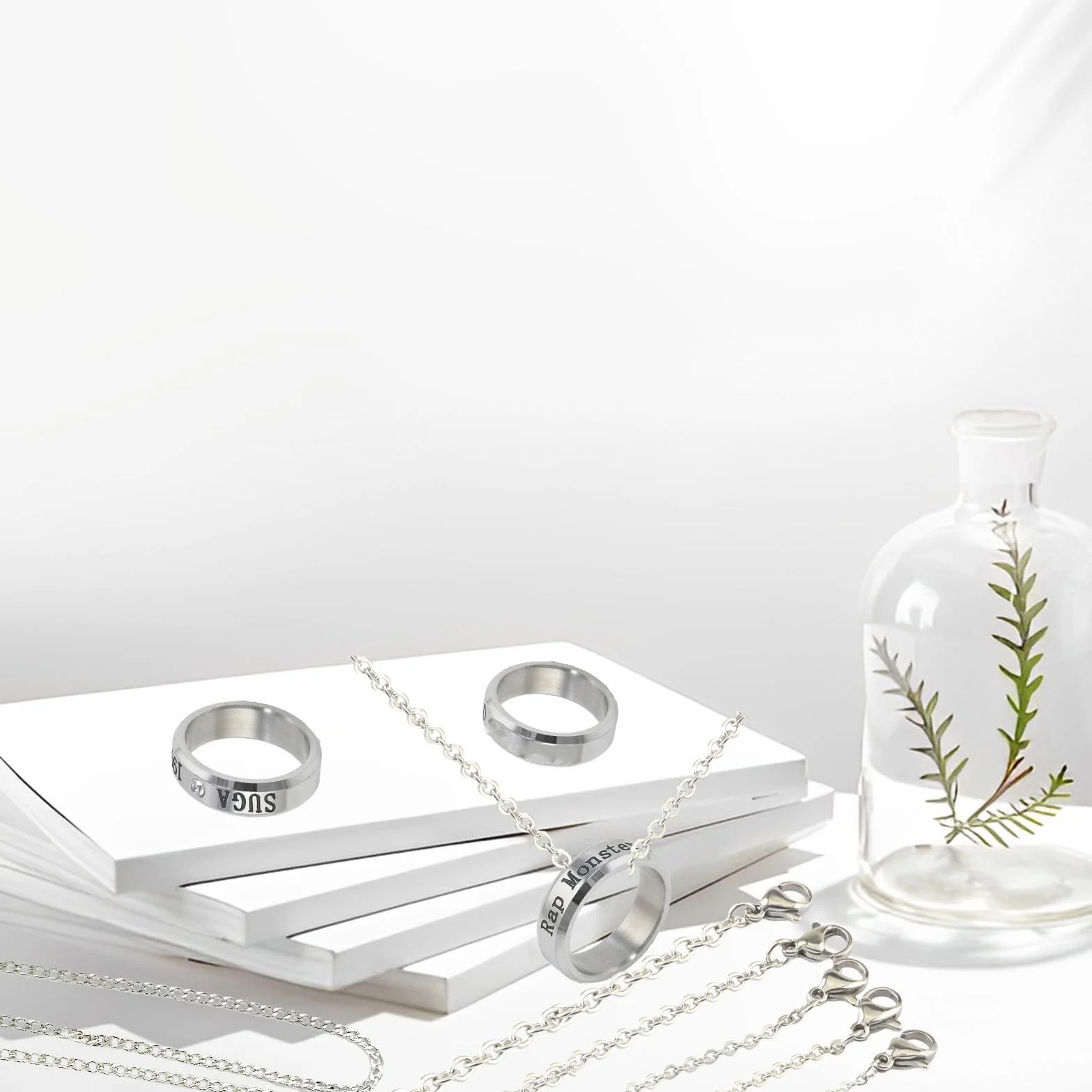 Bangtan S Anillo Collar 8 Piezas Kpop Joyería Regalos Fiestas Cumpleaños Niños Niñas Army
