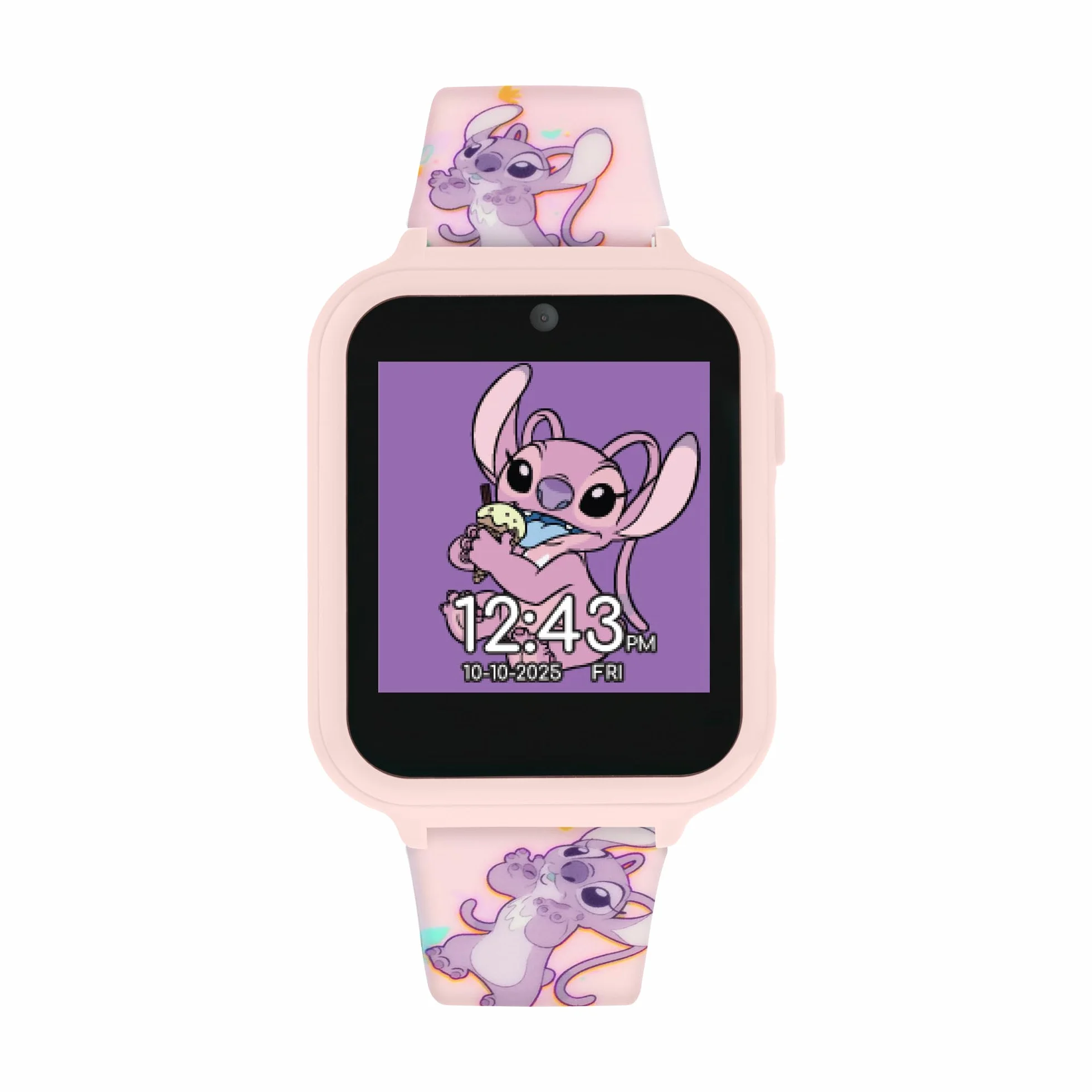 Disney Kids Lilo & Stitch Angel Rosa Reloj inteligente digital con correa de silicona LAS4088