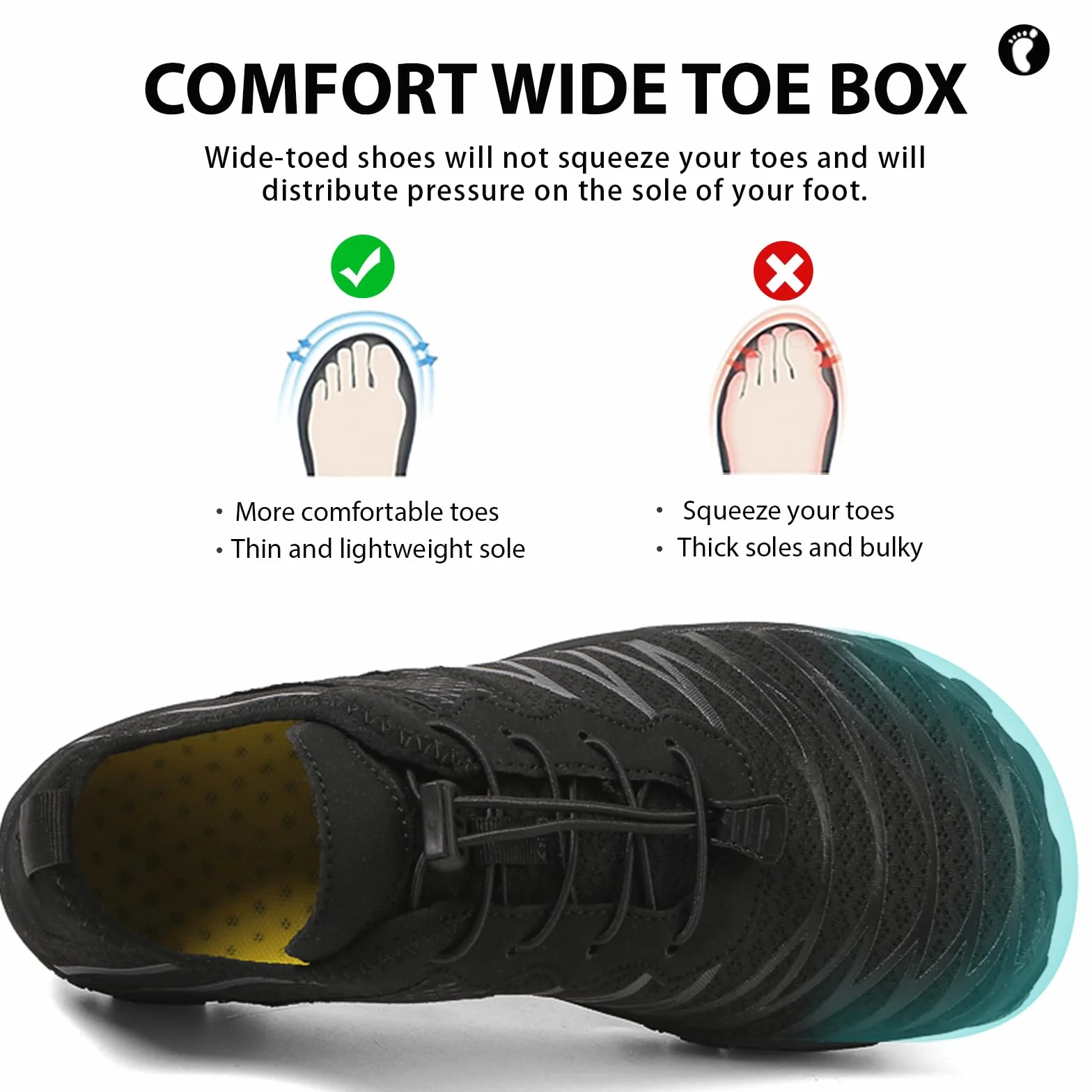 Acfoda Zapatos de Agua Hombre Mujer Barefoot Antideslizante Transpirable Secado Rápido Escarpines Gr. 36-47