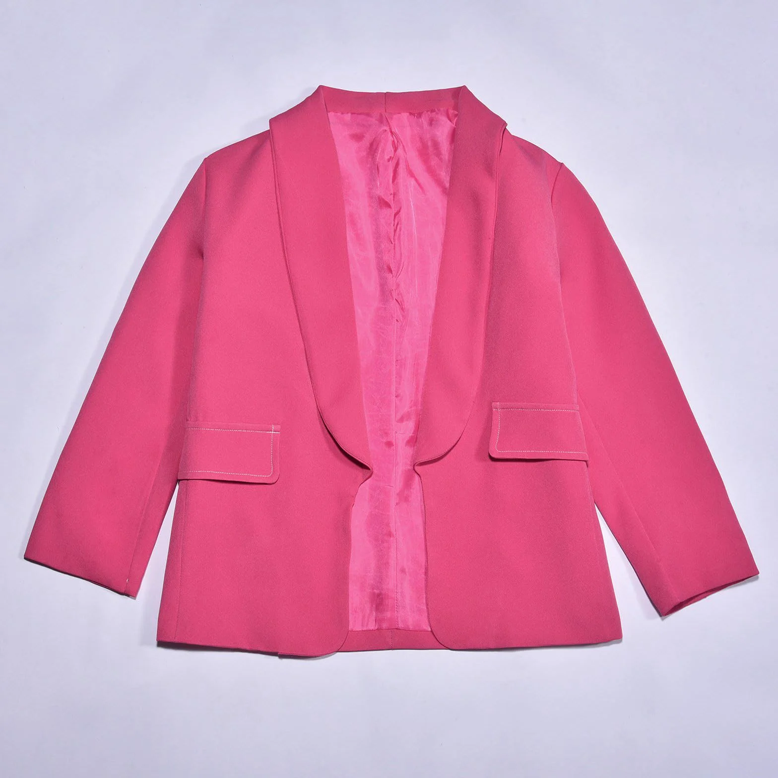 Chaqueta de traje formal con cuello chal para niñas, bolsillo interior, pantalones 140