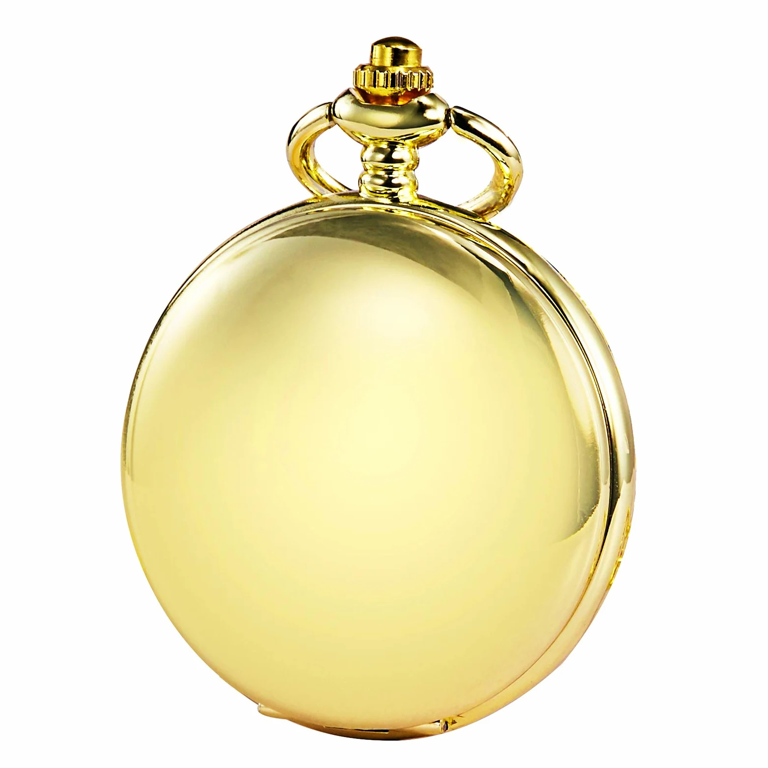 TREEWETO Reloj de bolsillo – Serie de doble caja suave esqueleto esfera azul movimiento mecánico con cadena, plata/dorado