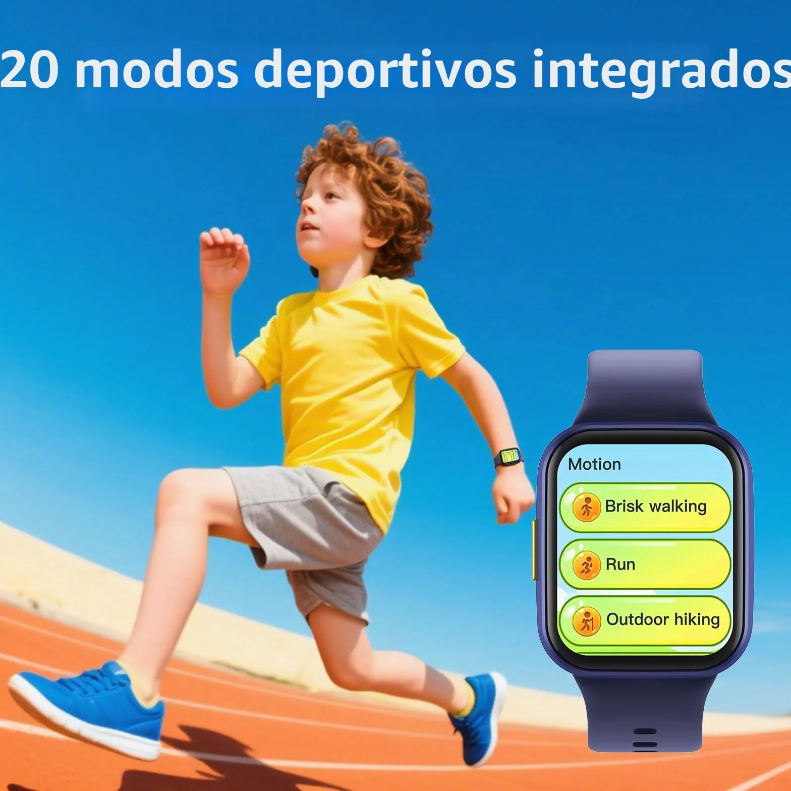 Parsonver Reloj Inteligente para Niños Smartwatch con 20 Deportivos Monitor Sueño Frecuencia Cardíaca IP68 Impermeable 1.69" Azul