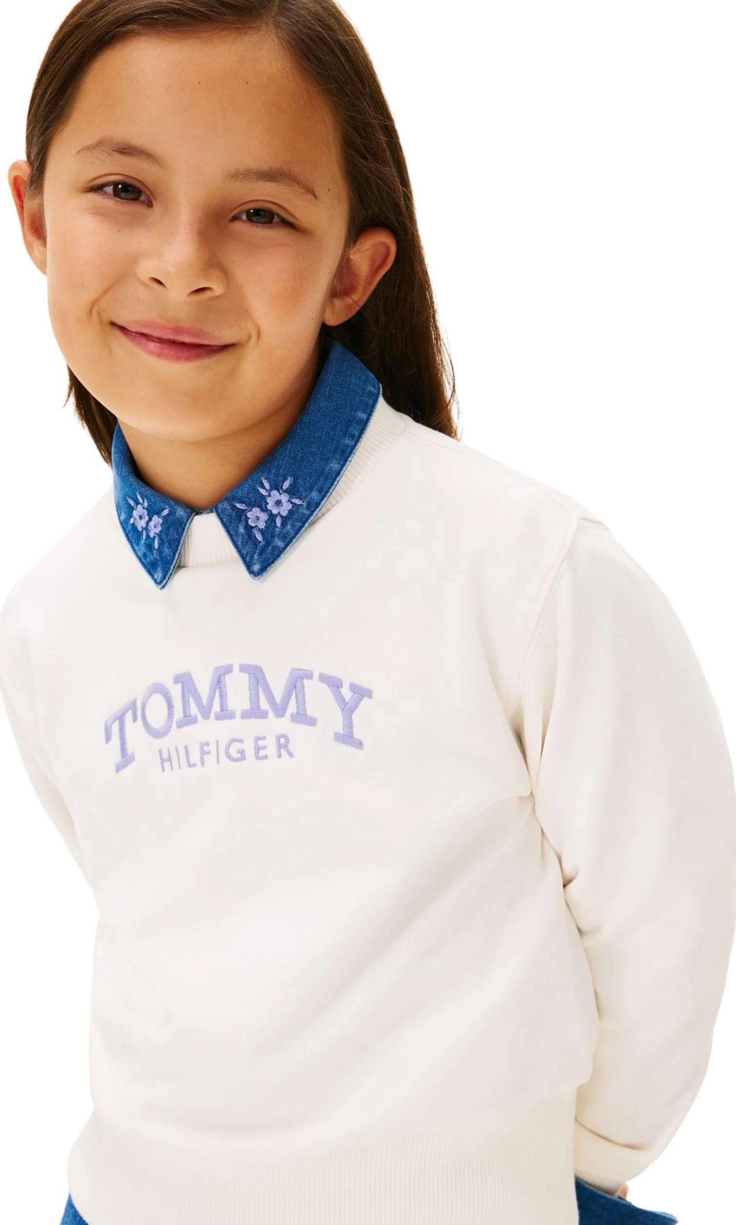 Tommy Hilfiger Sudadera sin Botones Niñas High Rib Hem Crew Neck Pack de 1