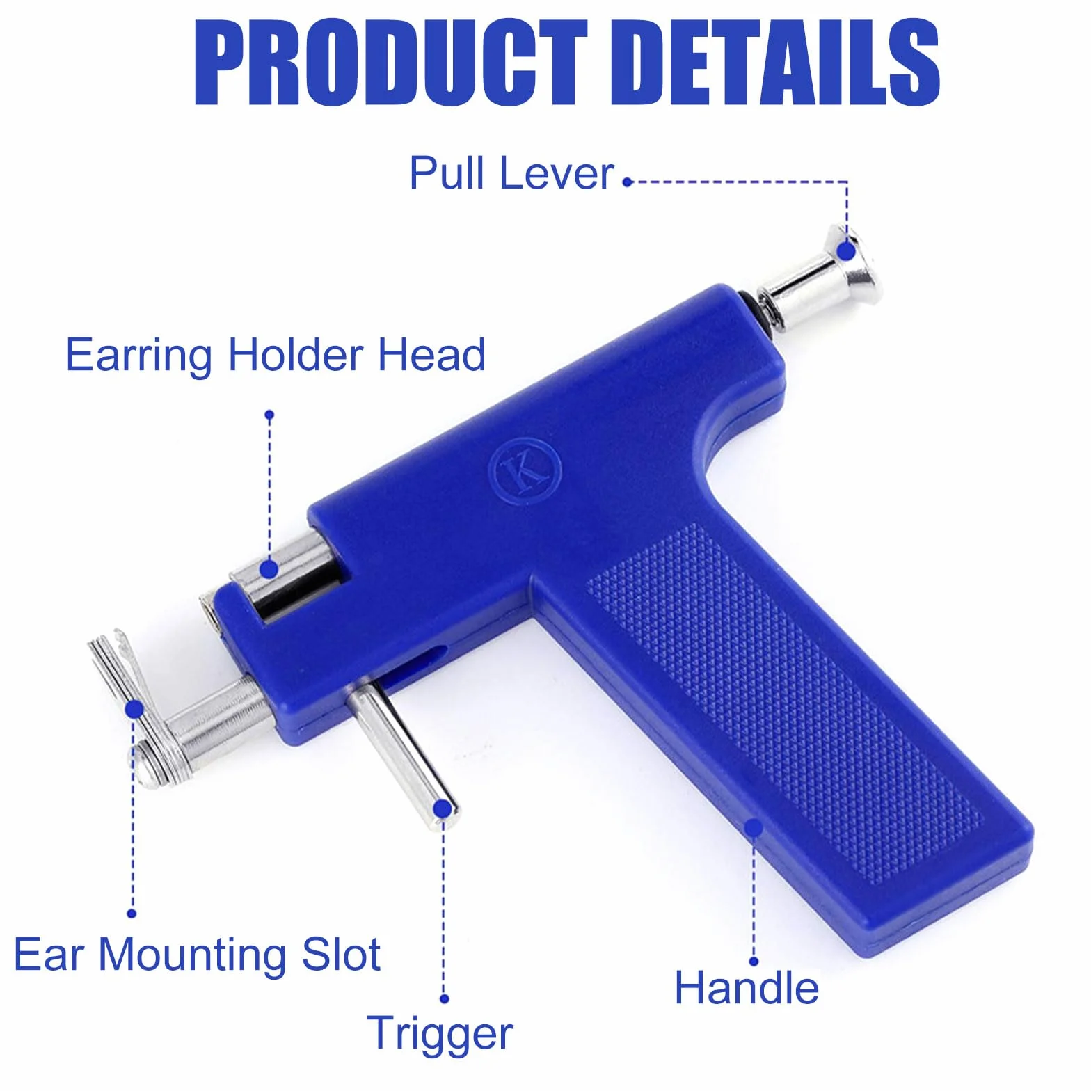 Pistola Piercing Oreja Juego 98 Pendientes Botón Redondos Puntas Orejas Labios Nariz Cuerpo Lengua Ombligo