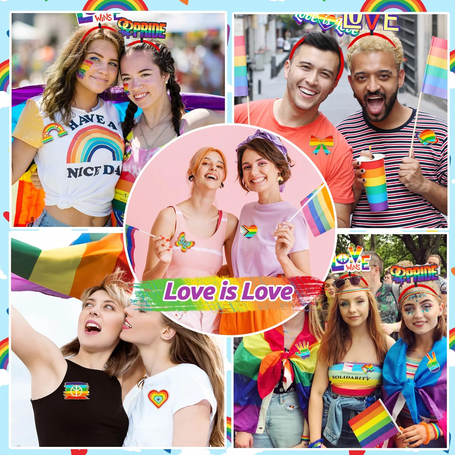 Alfiler Arcoíris LGBT Gay Rainbow Pin Broche Orgullo LGBTQ Pride Botón Accesorios