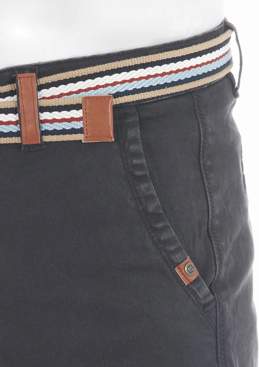 riverso RIVKlaas Pantalones Cortos Chinos Hombre Corte Regular Cinturón Bermuda Verano 98% Algodón W30-W42