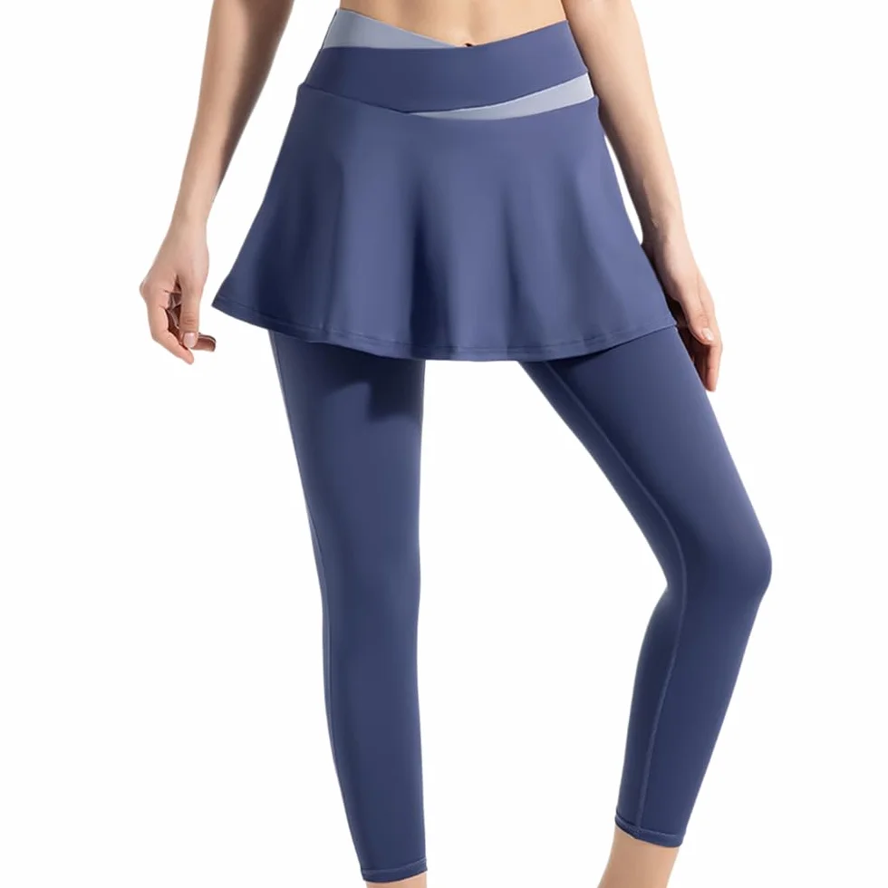 Leggings con falda para mujer atléticos para gimnasio golf tenis
