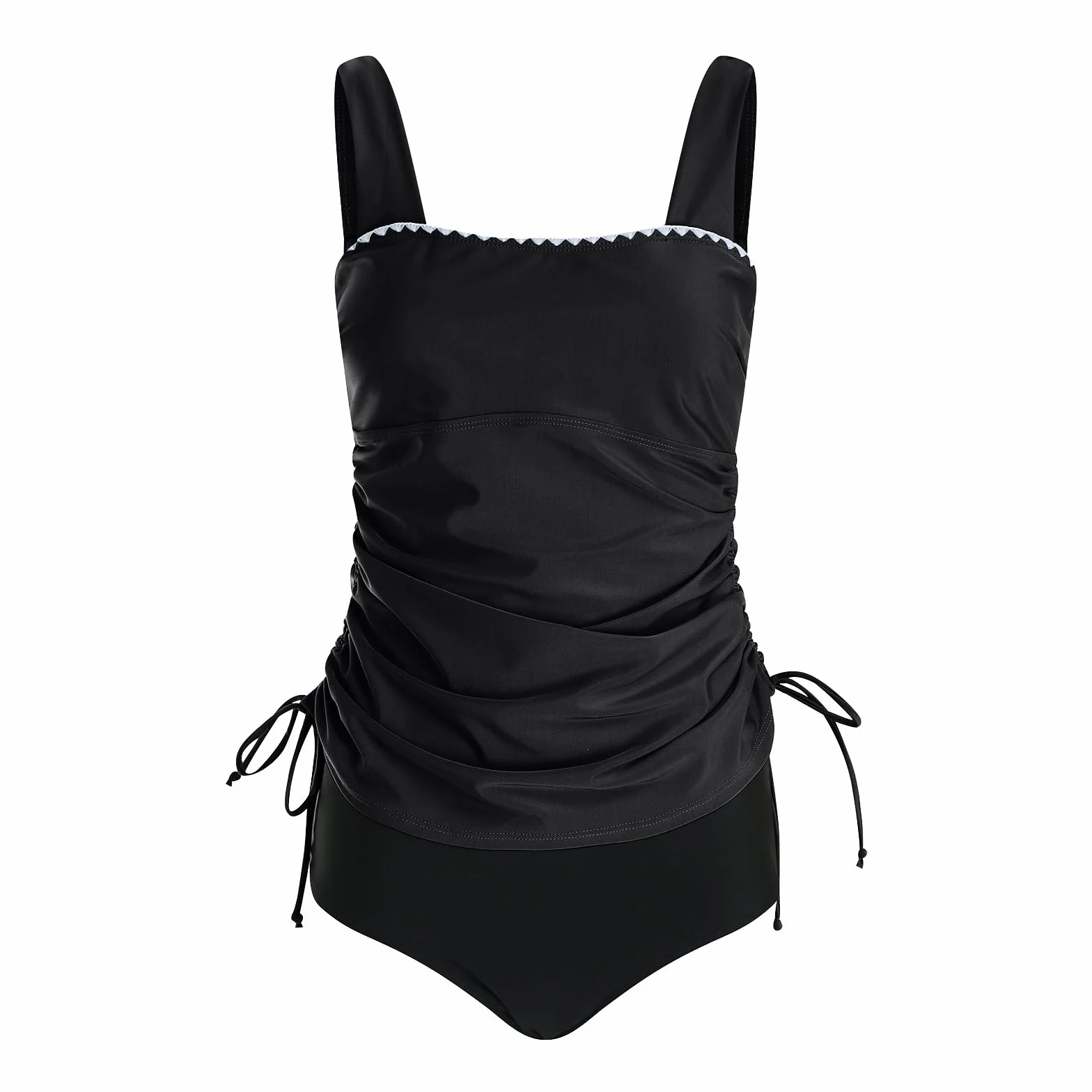 Bañadores Mujer 2 Piezas Tankini Conjunto Bikini Top y Bottom Cintura Alta Push Up Reductor Barriga para Playa Piscina