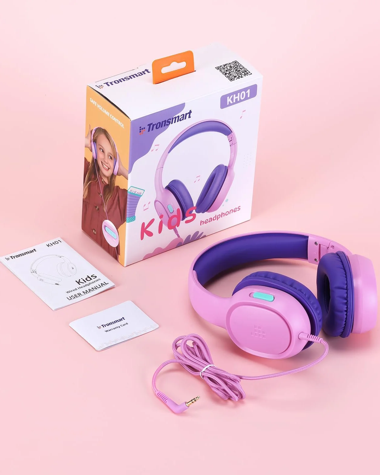 Tronsmart KH01 Auriculares para Niños Plegables 85/93dB HD Estéreo 3,5mm