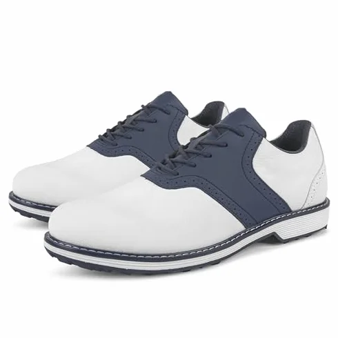 Zapatos de Golf para Hombre de Cuero Sin Clavos Antideslizantes Transpirables