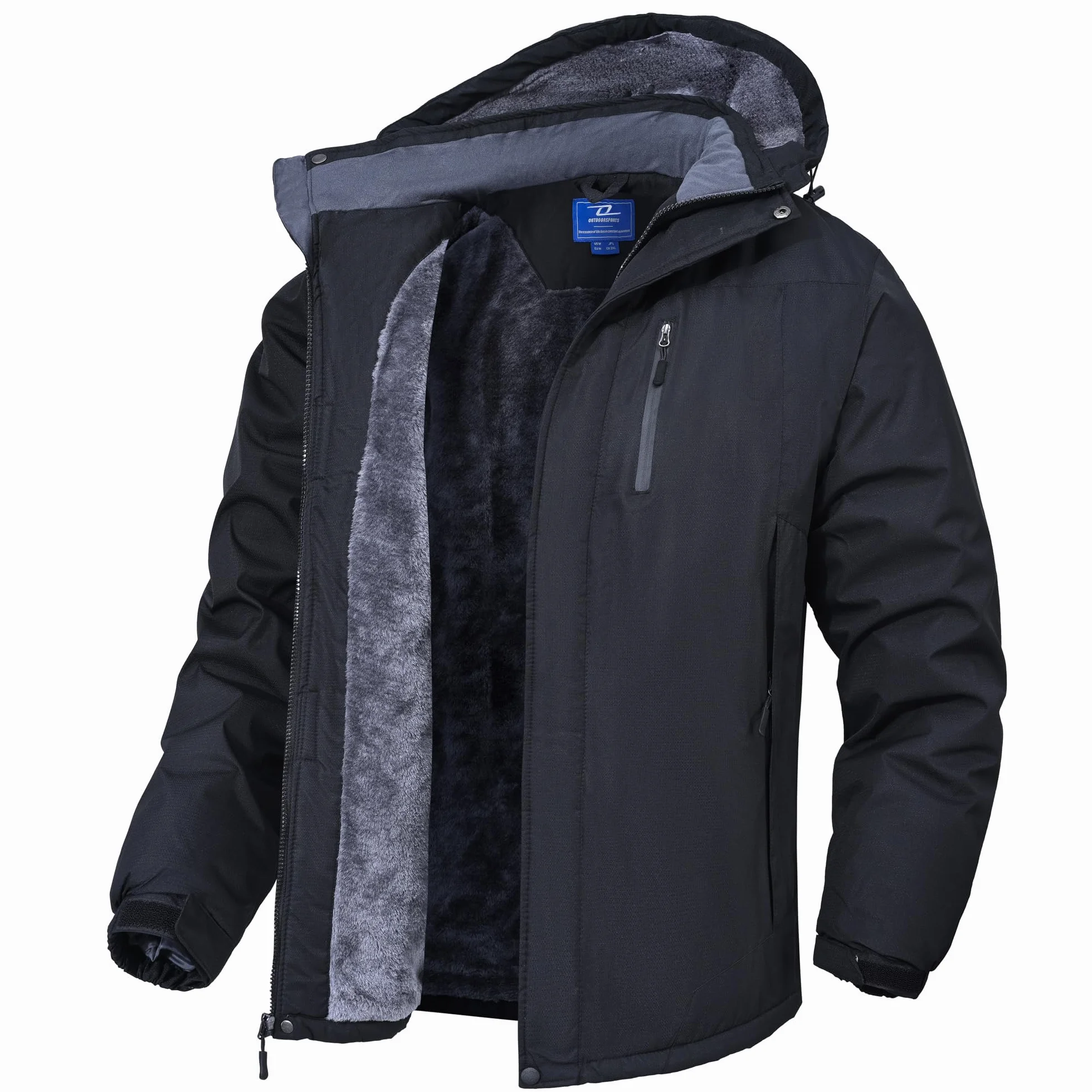 Zoofly Chaqueta Esquí Impermeable Hombre Invierno Montaña Parka con Capucha Desmontable
