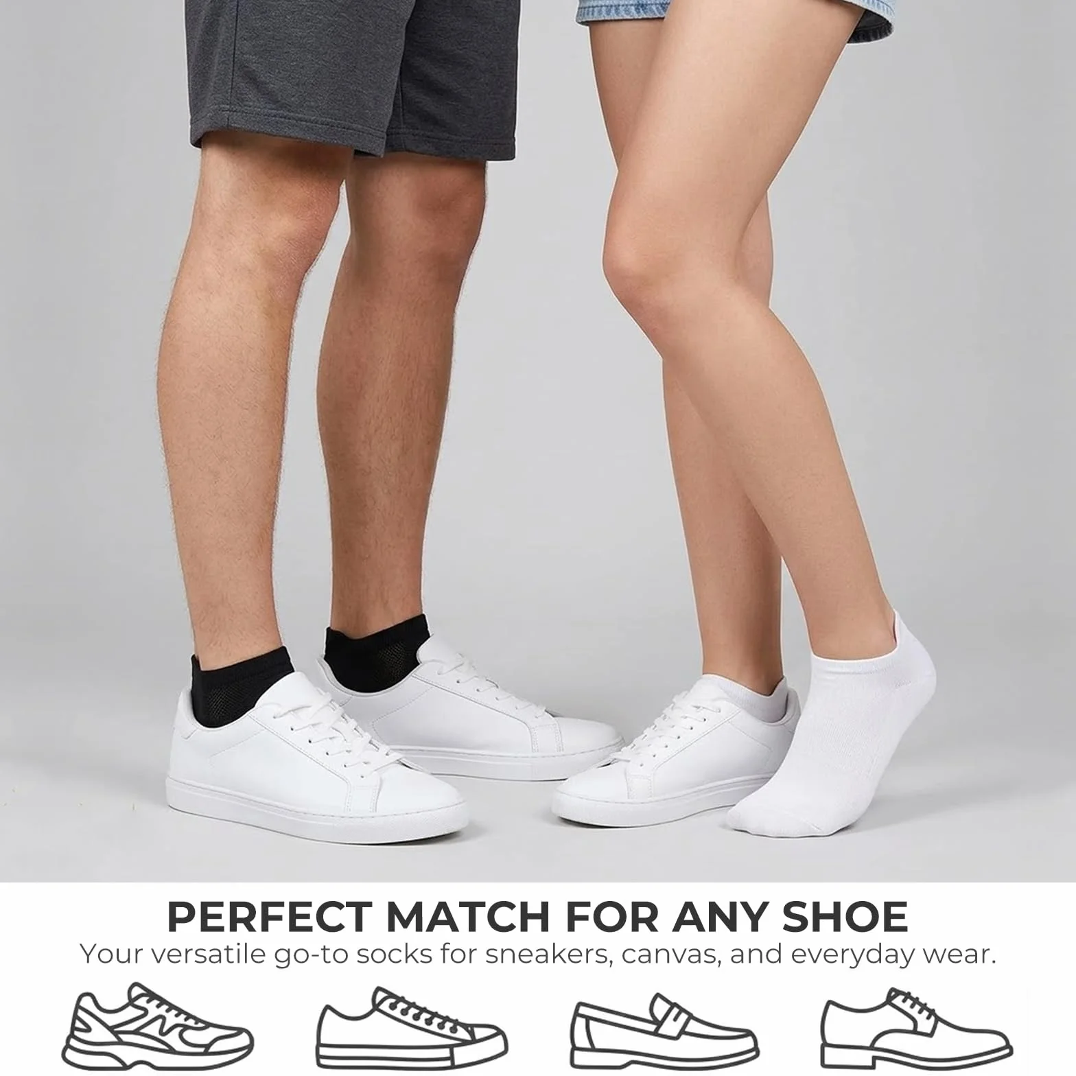 Calcetines Tobilleros de Algodón Peinado Suave Transpirables para Hombre y Mujer