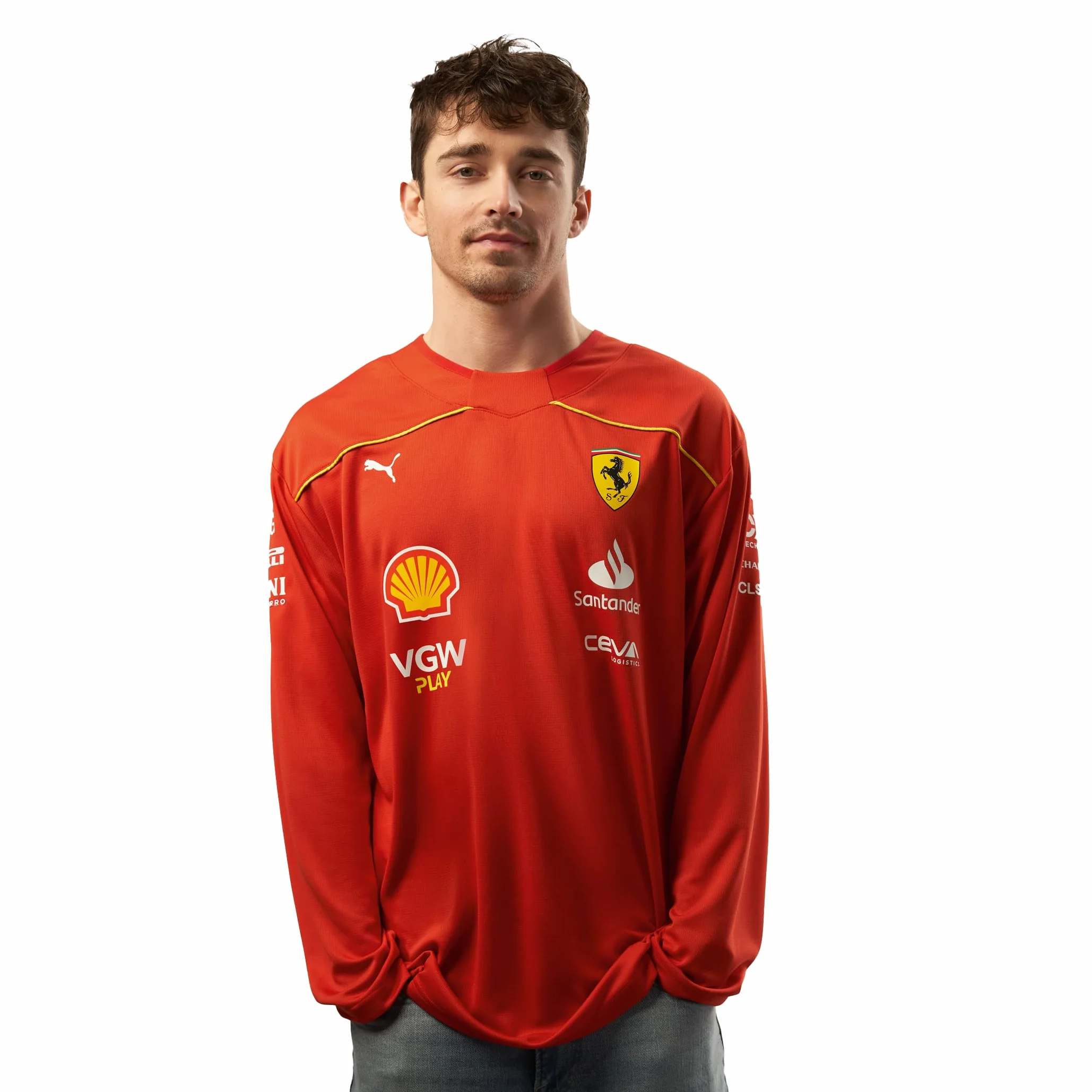 PUMA Scuderia Ferrari Camiseta de Hockey Charles Leclerc Rojo Hombre