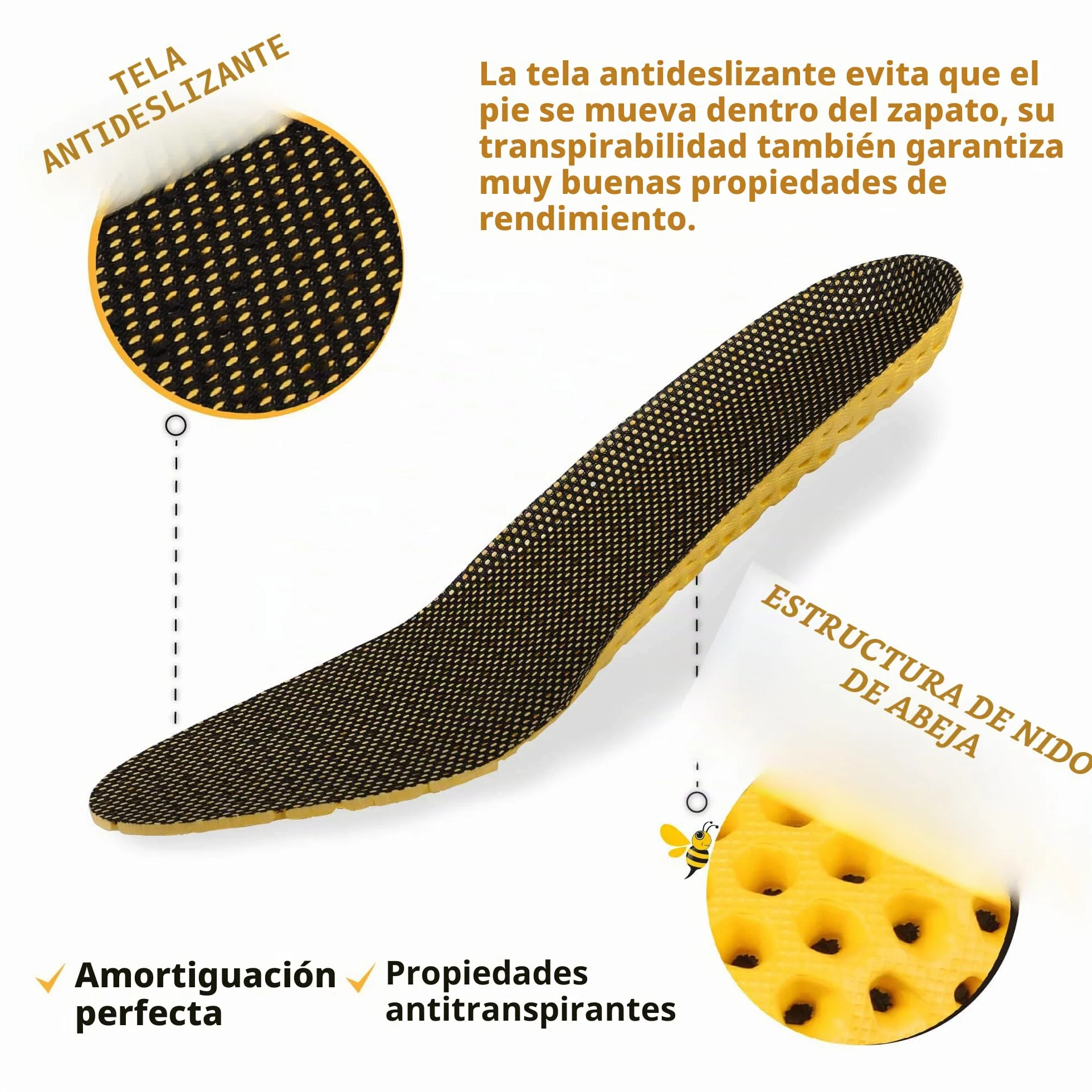 SULPO Plantillas Deportivas Amortiguación Adicional 3 Pares Talla 41-46
