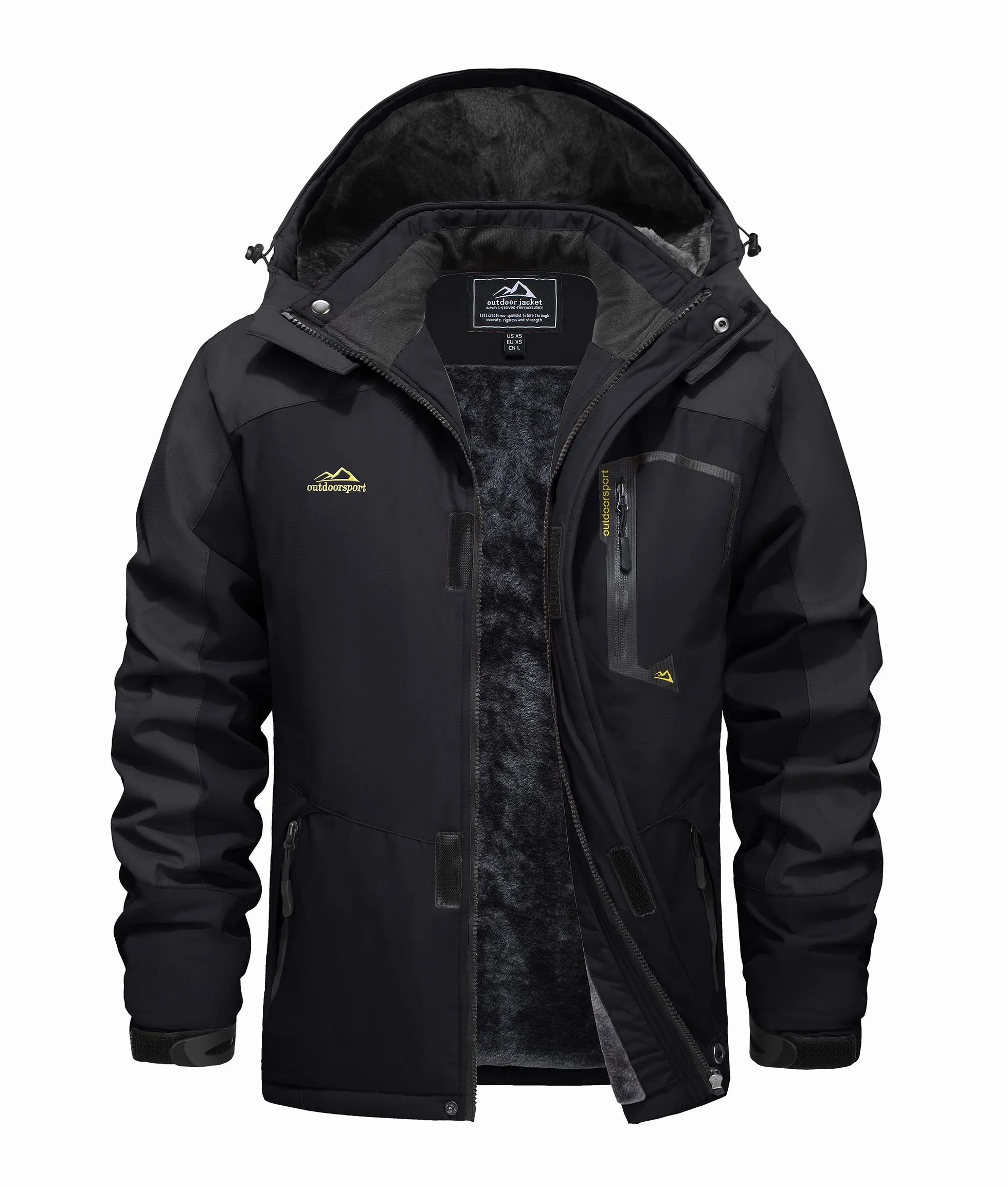 EKLENTSON Abrigo Hombre Invierno Chaqueta Impermeable Cortavientos Esquí Escalada Capucha Cremallera